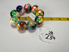 Jackie Brazil "Spots" Spotted Balls On Elastic Resin  Bracelet ( B1470 )