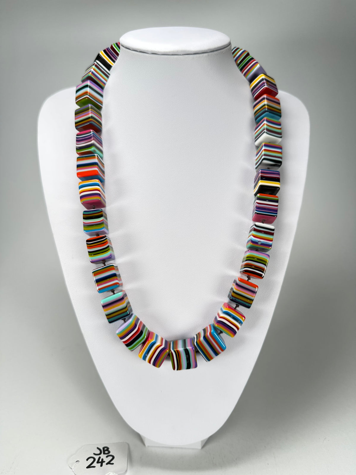 Jackie Brazil "POP" Liquorice Spring Mix Small Cubes 65cm Necklace ( N0046 )