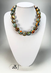 Jackie Brazil "Cat Eyes" Winter Mix Liquorice Balls Resin Necklace 50cm ( N0894 )