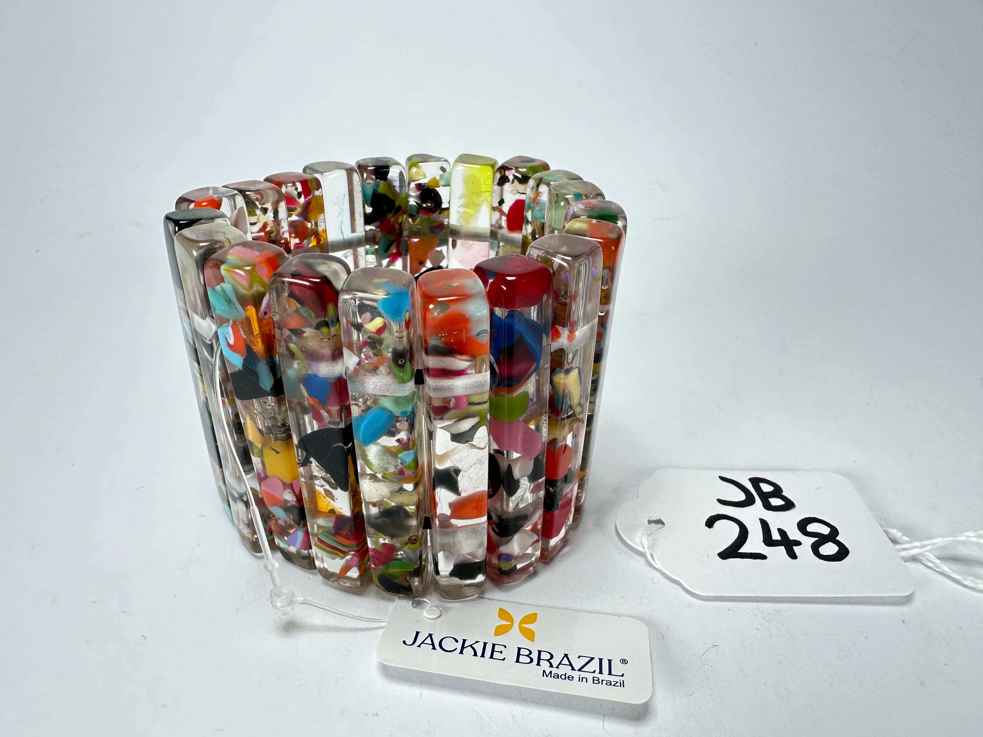 Jackie Brazil "Clarissa" Cascade Thin Rectangles Elasticated Bracelet ( B2335 )