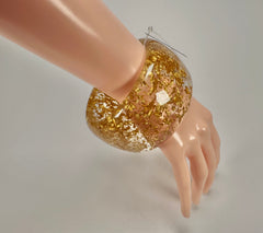 Jackie Brazil "Carmen" Gold Flakes 5cm Resin Bangle ( B2500 )