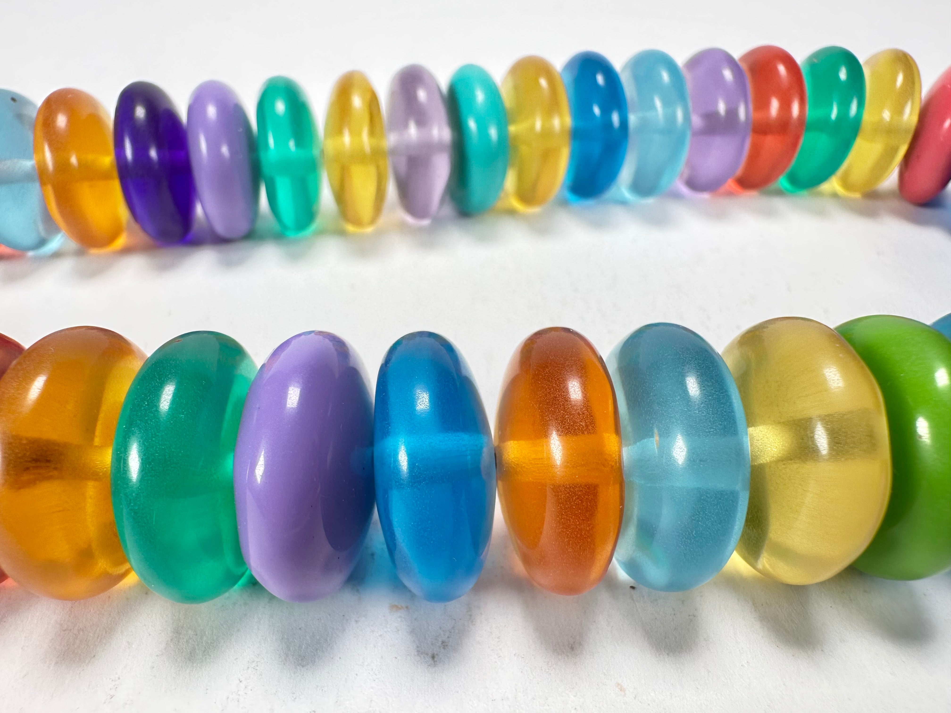 Jackie Brazil "Ana" Transparent Summer Mix Resin Wheels 50cm Necklace ( N0042 )