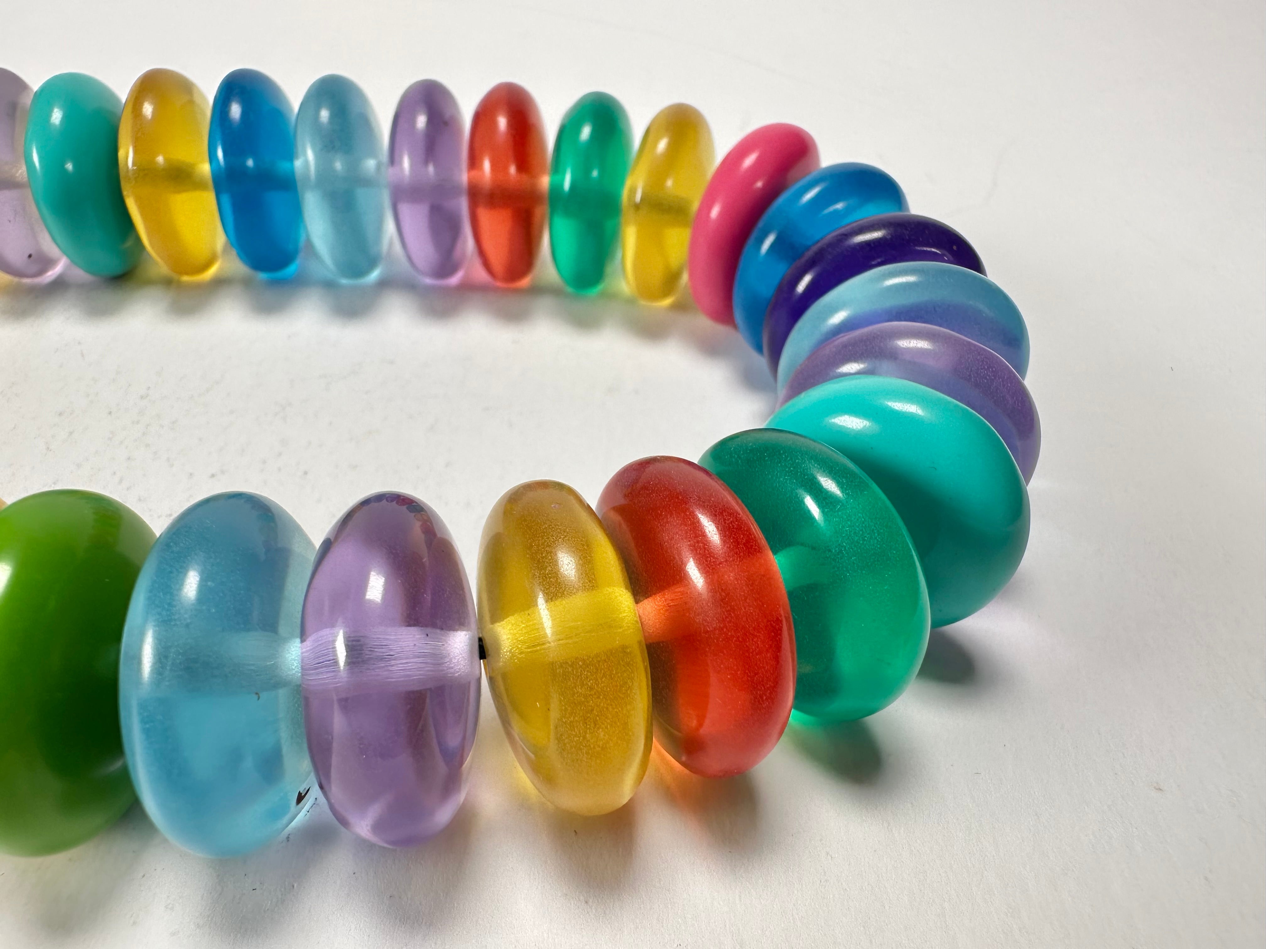 Jackie Brazil "Ana" Transparent Summer Mix Resin Wheels 50cm Necklace ( N0042 )