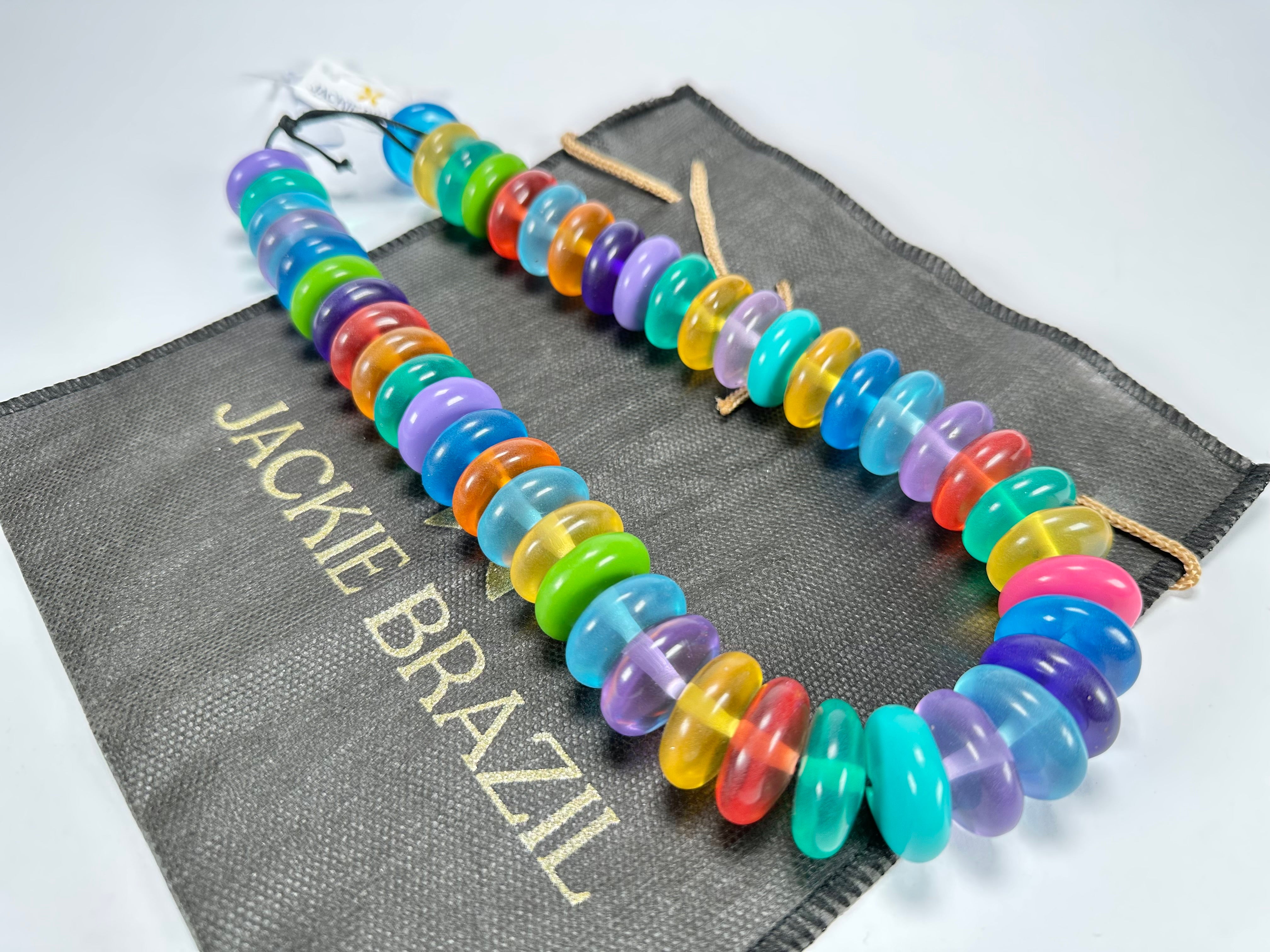 Jackie Brazil "Ana" Transparent Summer Mix Resin Wheels 50cm Necklace ( N0042 )