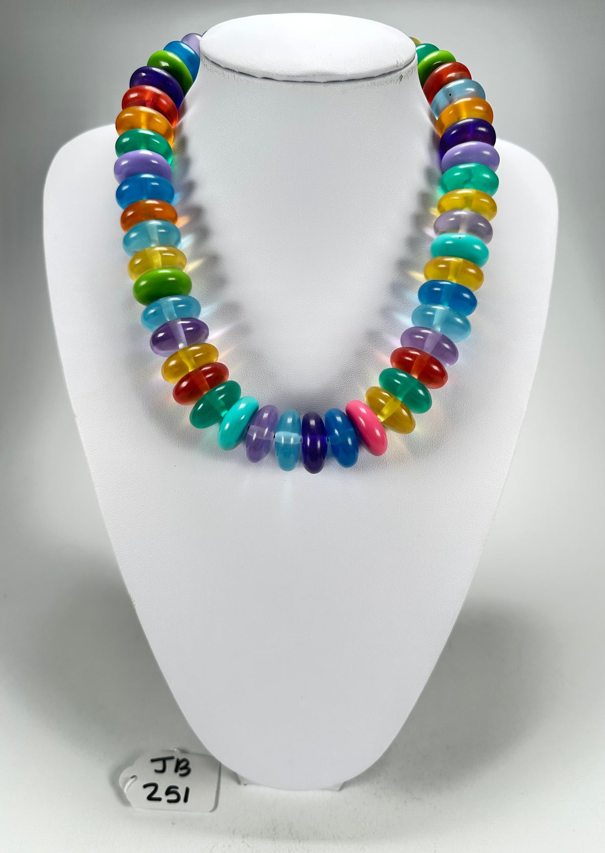 Jackie Brazil "Ana" Transparent Summer Mix Resin Wheels 50cm Necklace ( N0042 )
