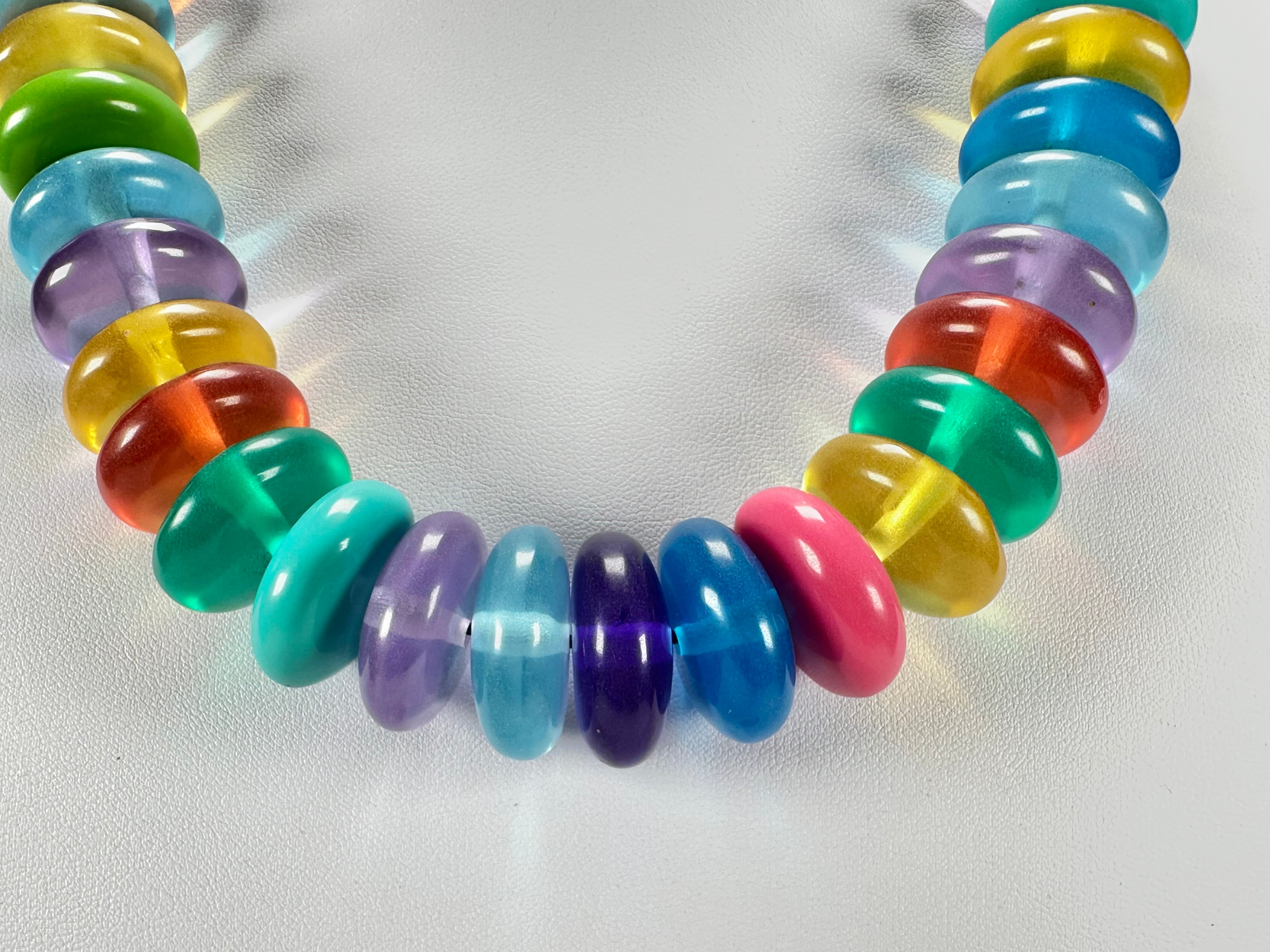 Jackie Brazil "Ana" Transparent Summer Mix Resin Wheels 50cm Necklace ( N0042 )