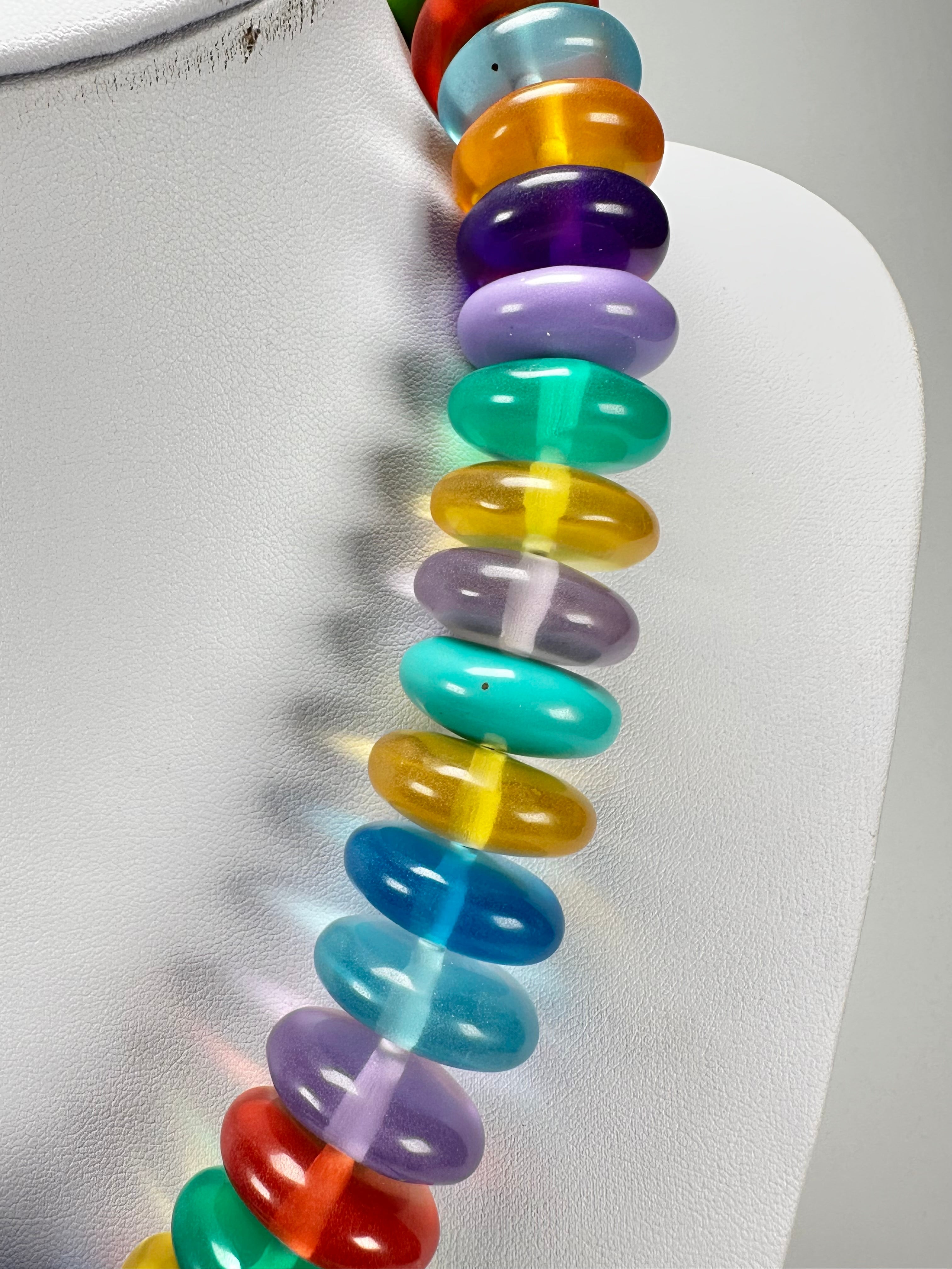 Jackie Brazil "Ana" Transparent Summer Mix Resin Wheels 50cm Necklace ( N0042 )