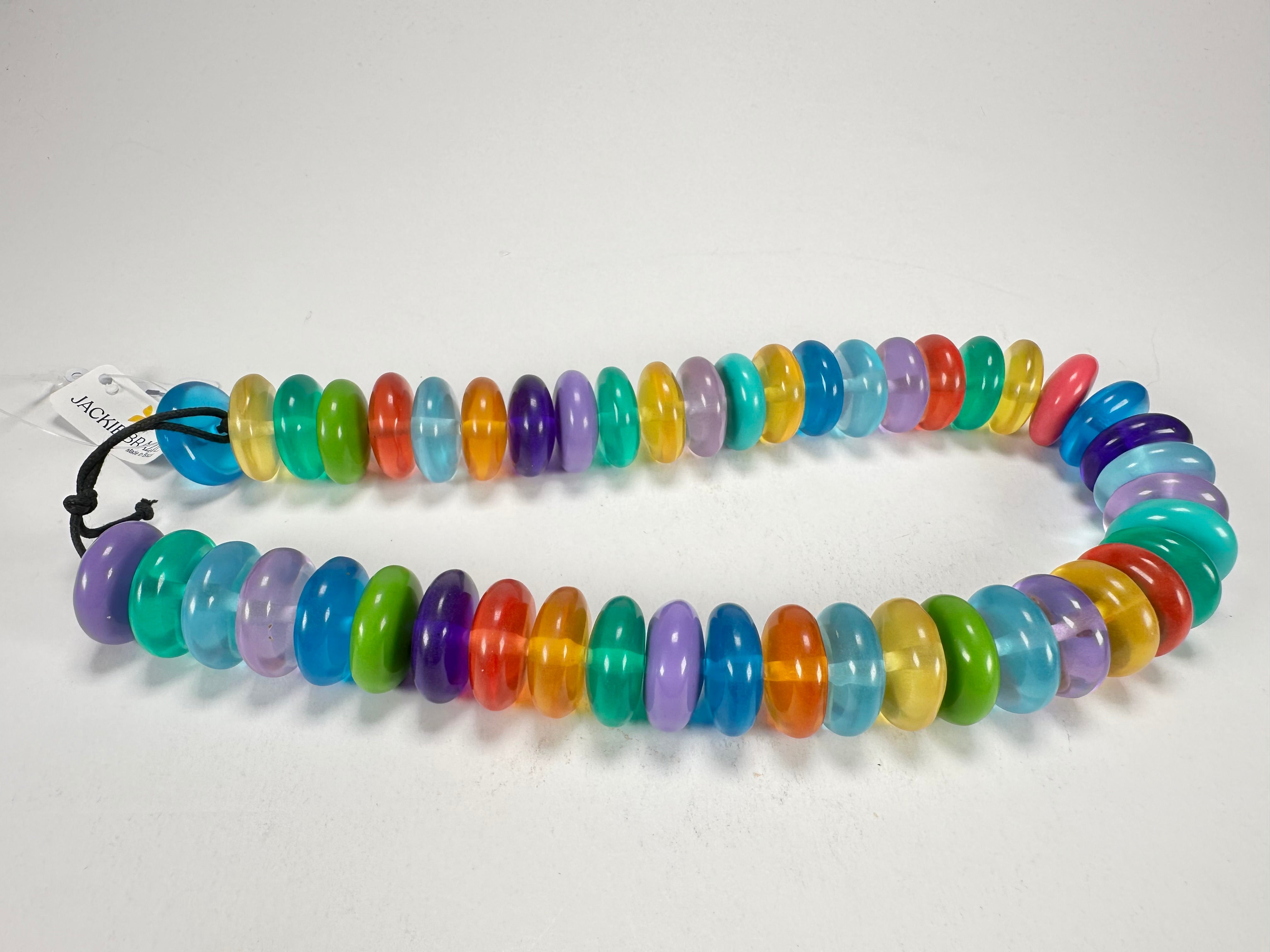 Jackie Brazil "Ana" Transparent Summer Mix Resin Wheels 50cm Necklace ( N0042 )