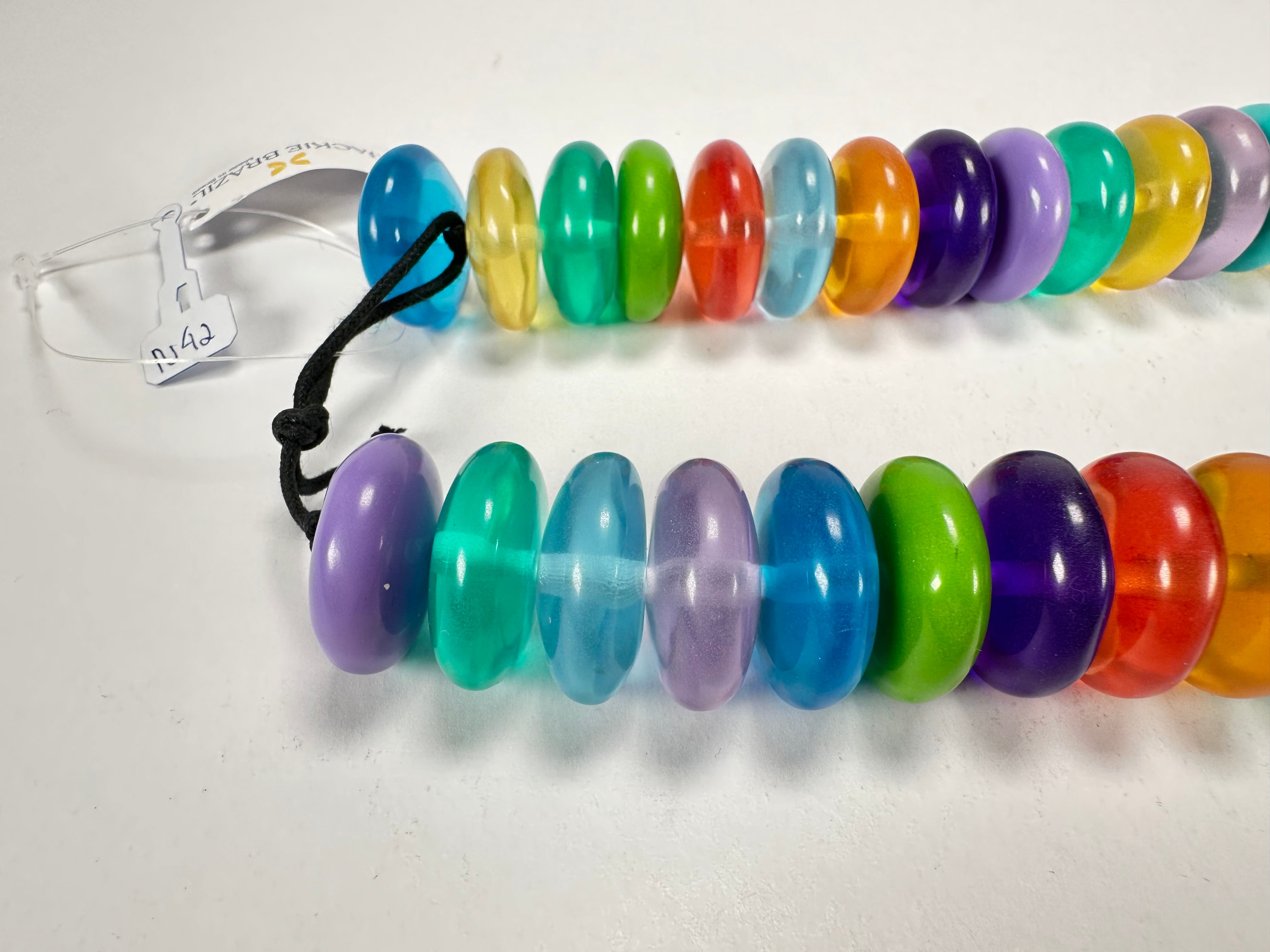Jackie Brazil "Ana" Transparent Summer Mix Resin Wheels 50cm Necklace ( N0042 )