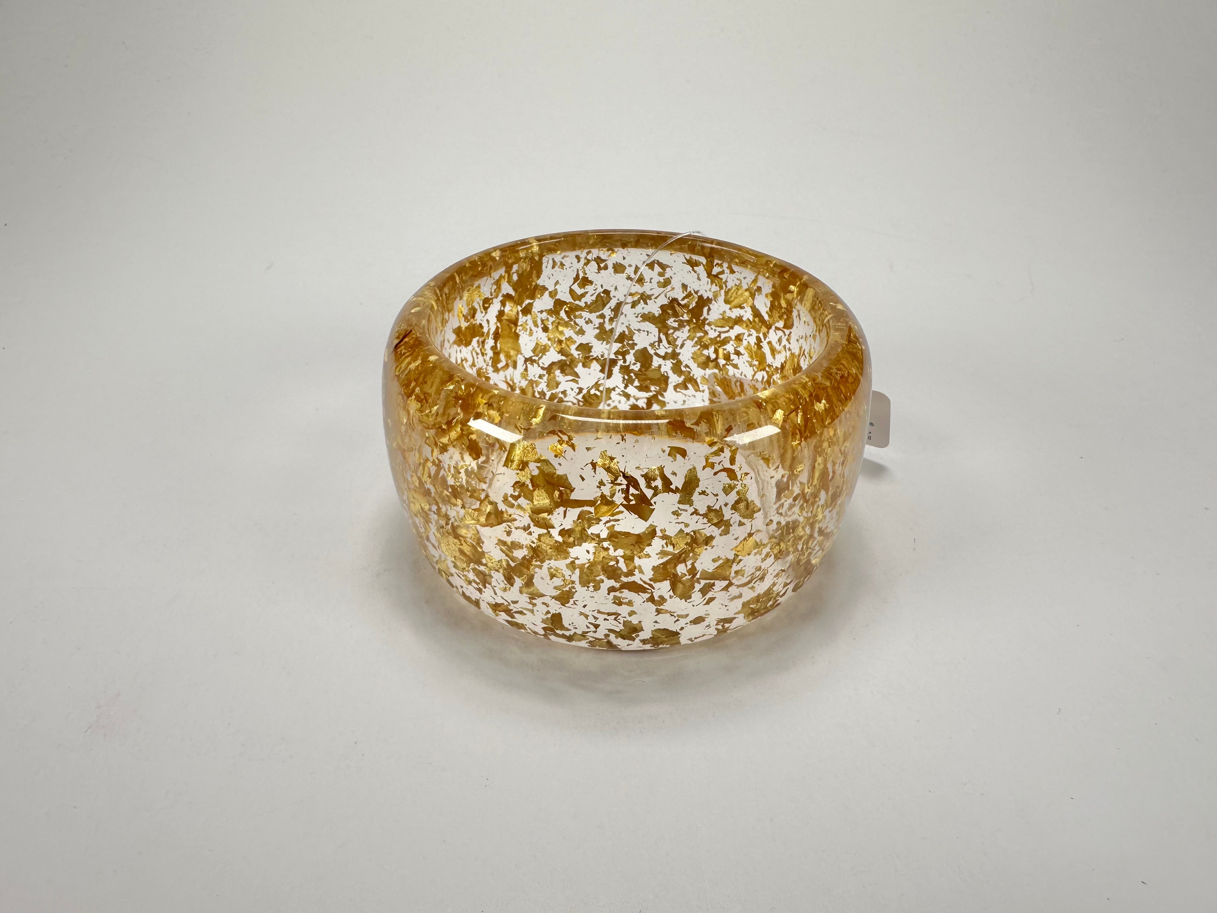 Jackie Brazil "Carmen" Gold Flakes 5cm Resin Bangle ( B2500 )