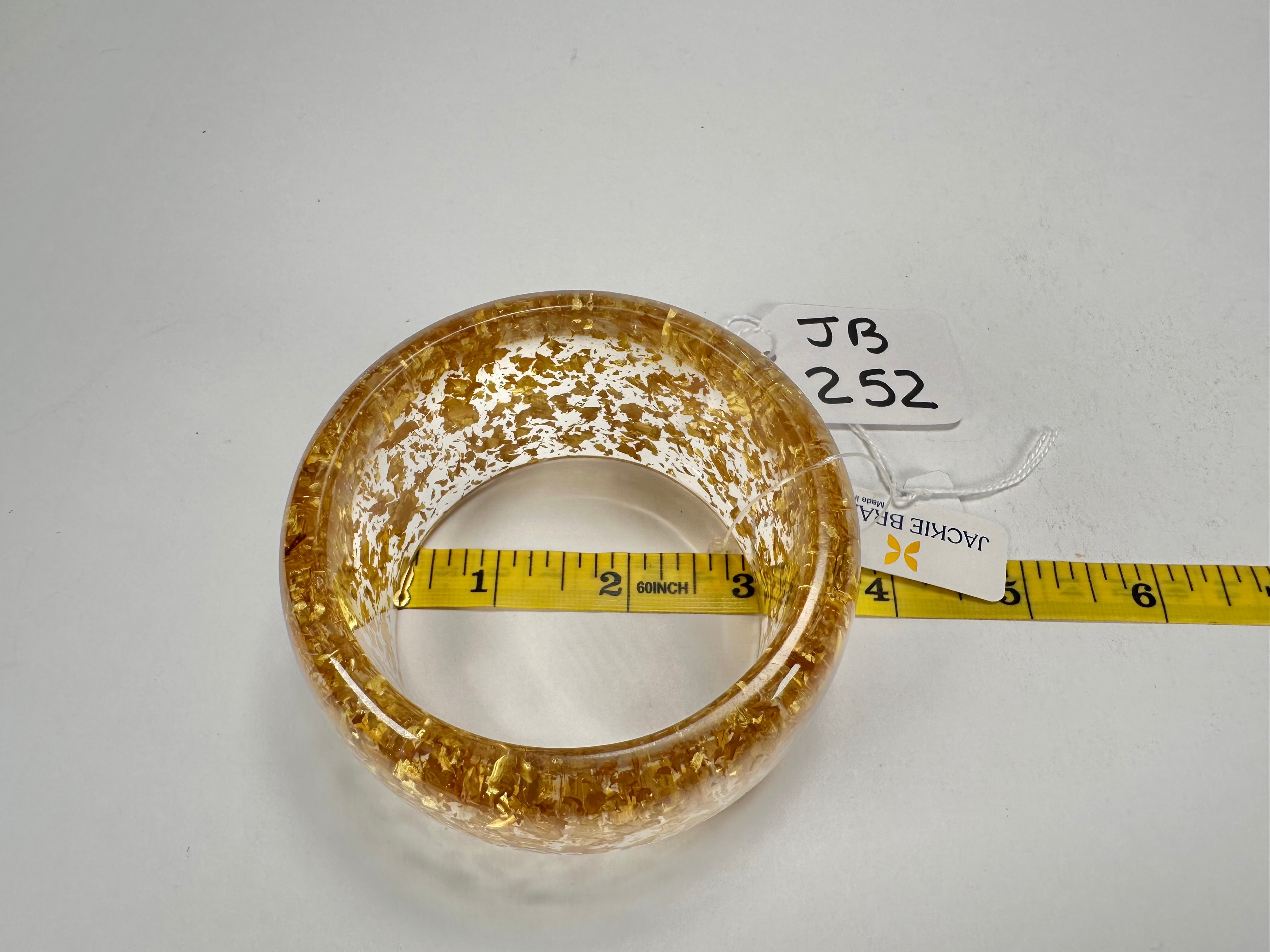 Jackie Brazil "Carmen" Gold Flakes 5cm Resin Bangle ( B2500 )
