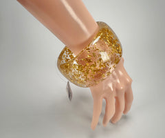 Jackie Brazil "Carmen" Gold Flakes 5cm Resin Bangle ( B2500 )