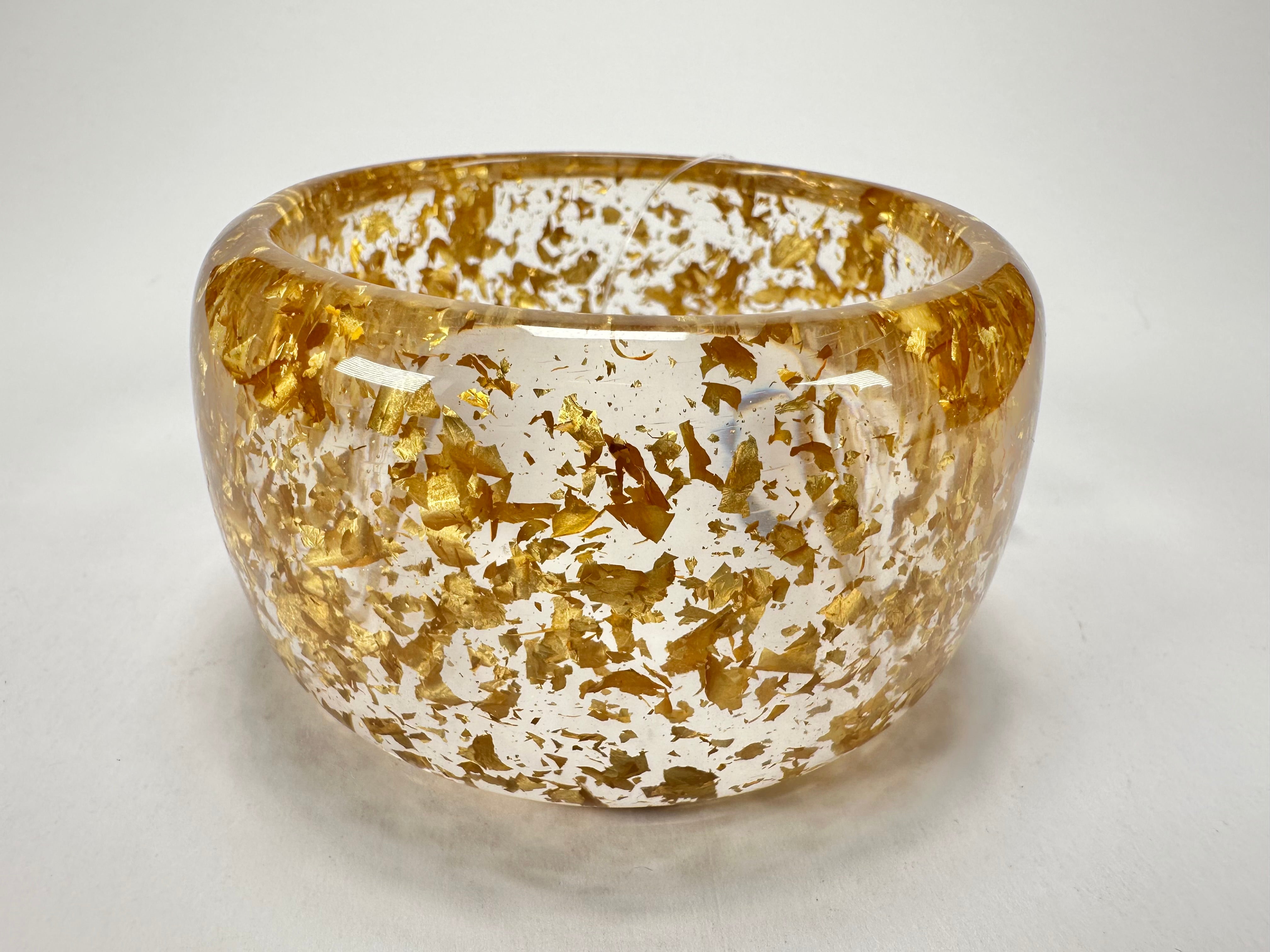 Jackie Brazil "Carmen" Gold Flakes 5cm Resin Bangle ( B2500 )