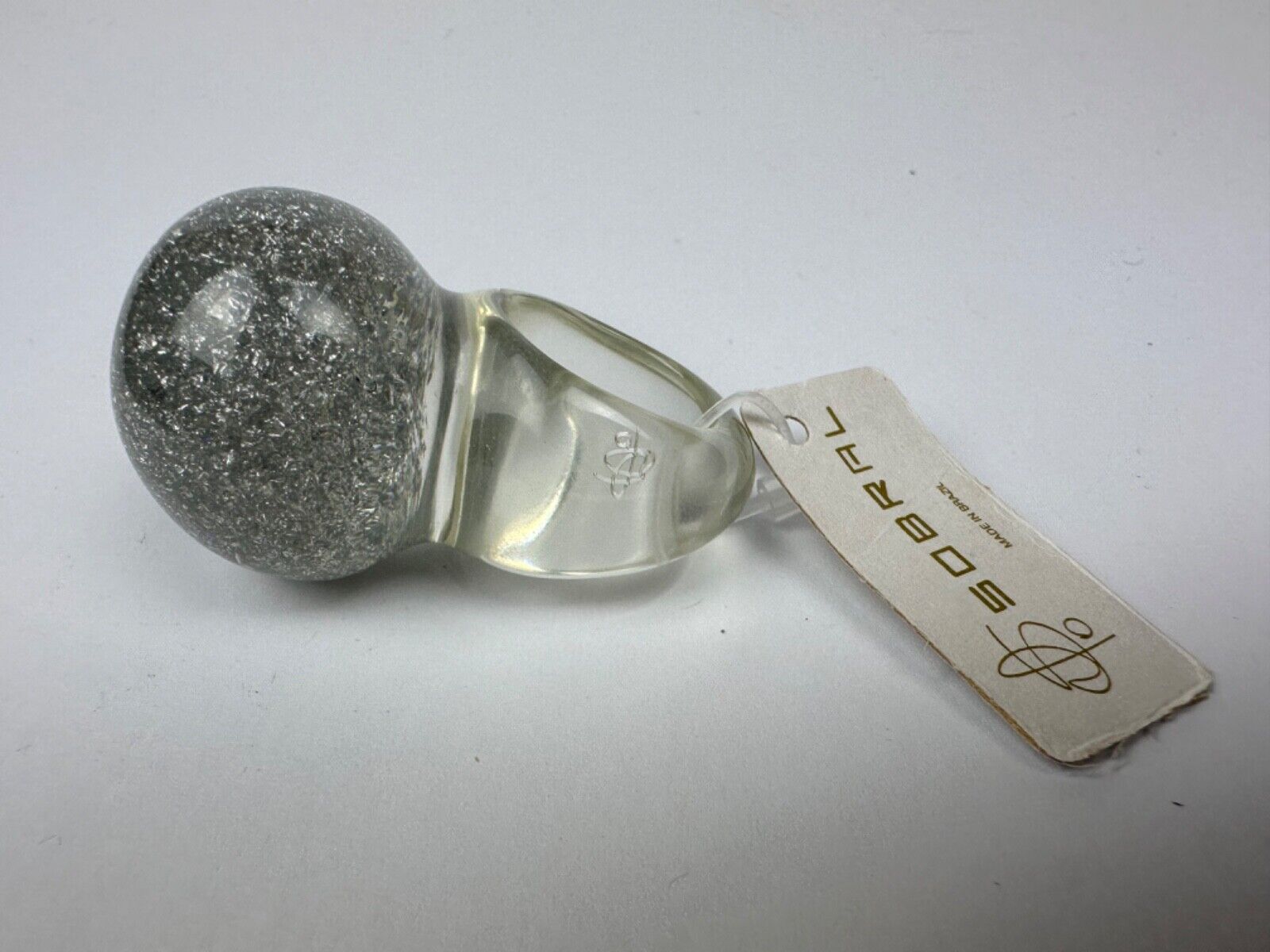 Jackie Brazil "Splendour" Large Ball Silver Flakes Ring ( R2500 ) Size UK - N / US-7