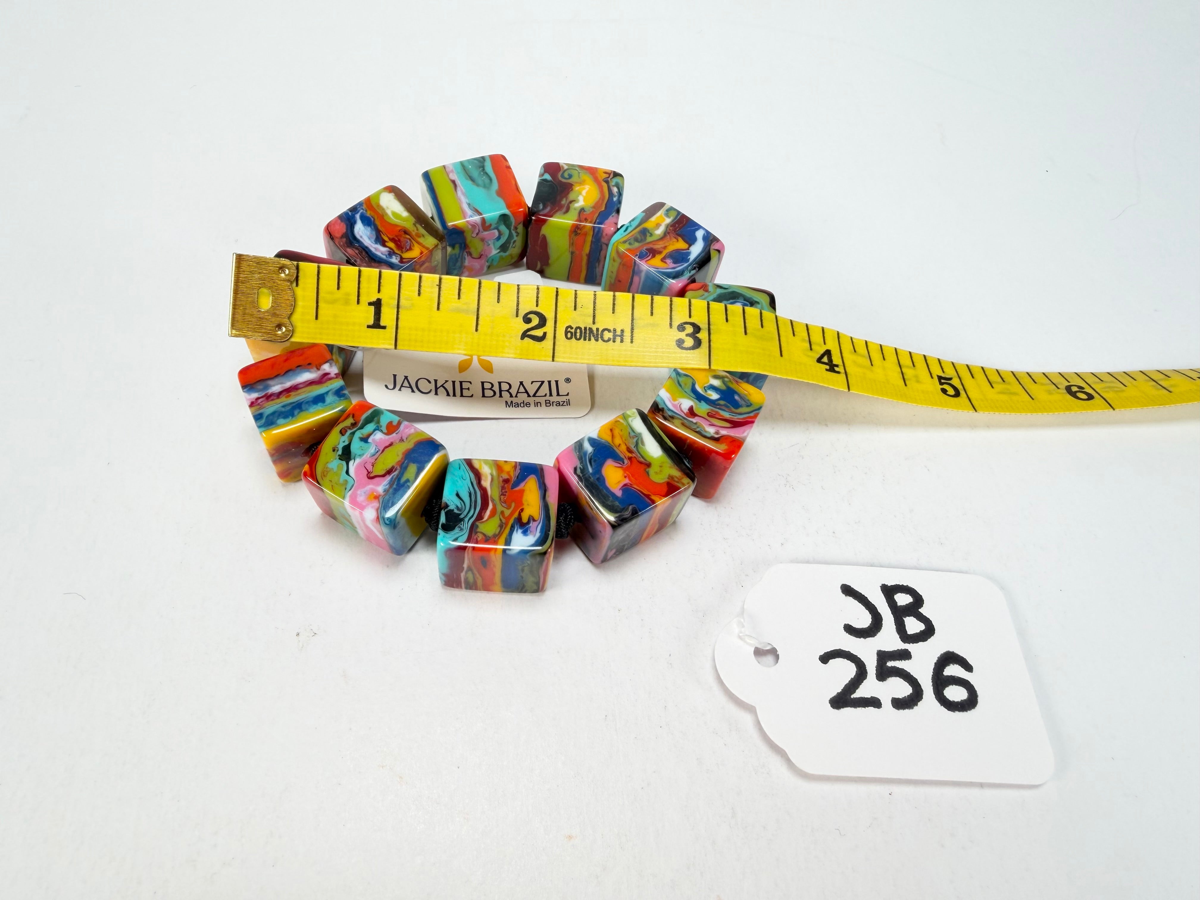 Jackie Brazil "Kandinsky" Liquorice Small Cubes Bracelet ( B0224 )