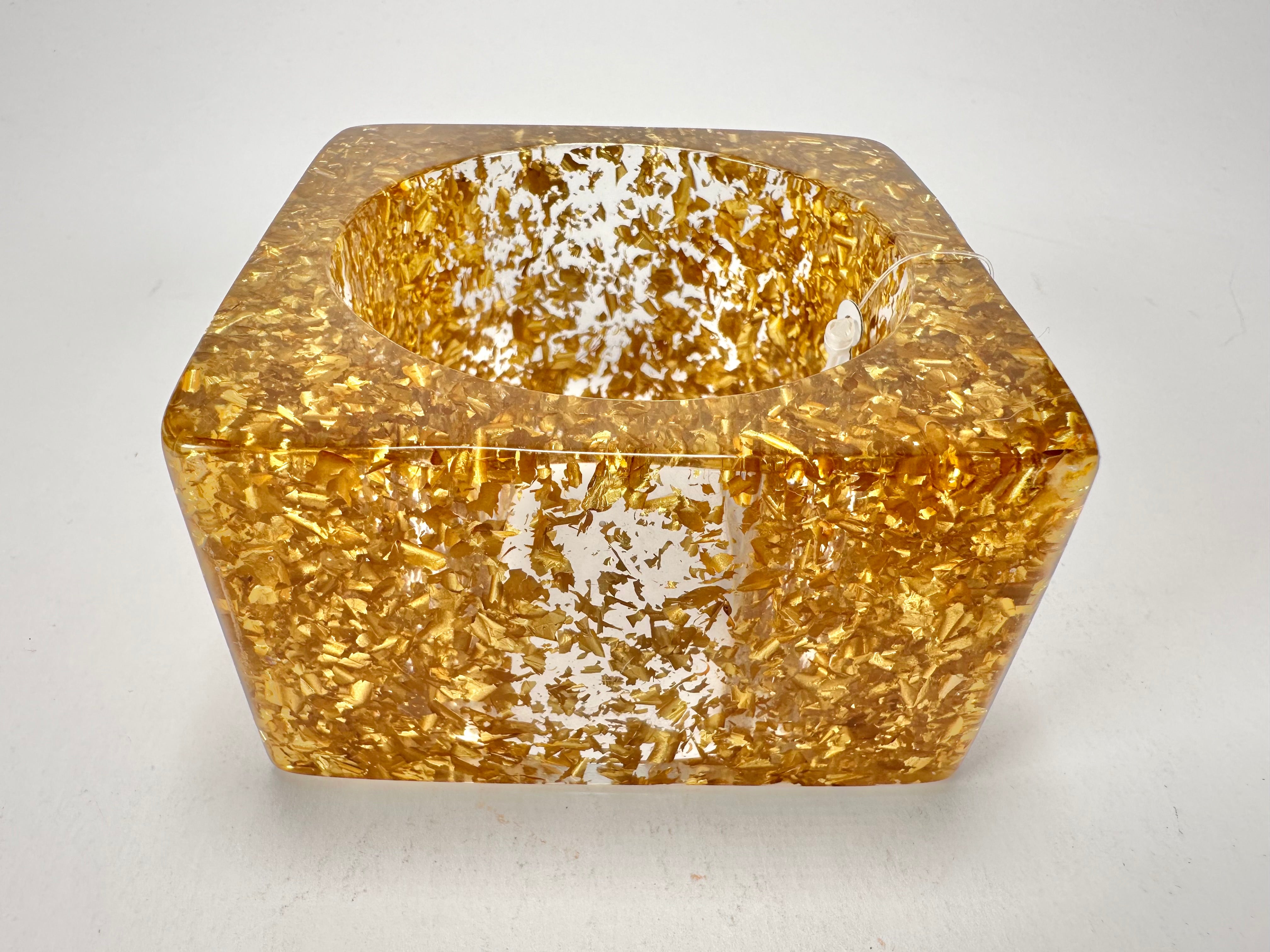 Jackie Brazil "Solid Square" Gold Flakes 5cm Bangle ( B2100 )