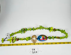 Jackie Brazil "Fusion" Light Green Mix Long 110cm Bead Necklace ( N0040 )