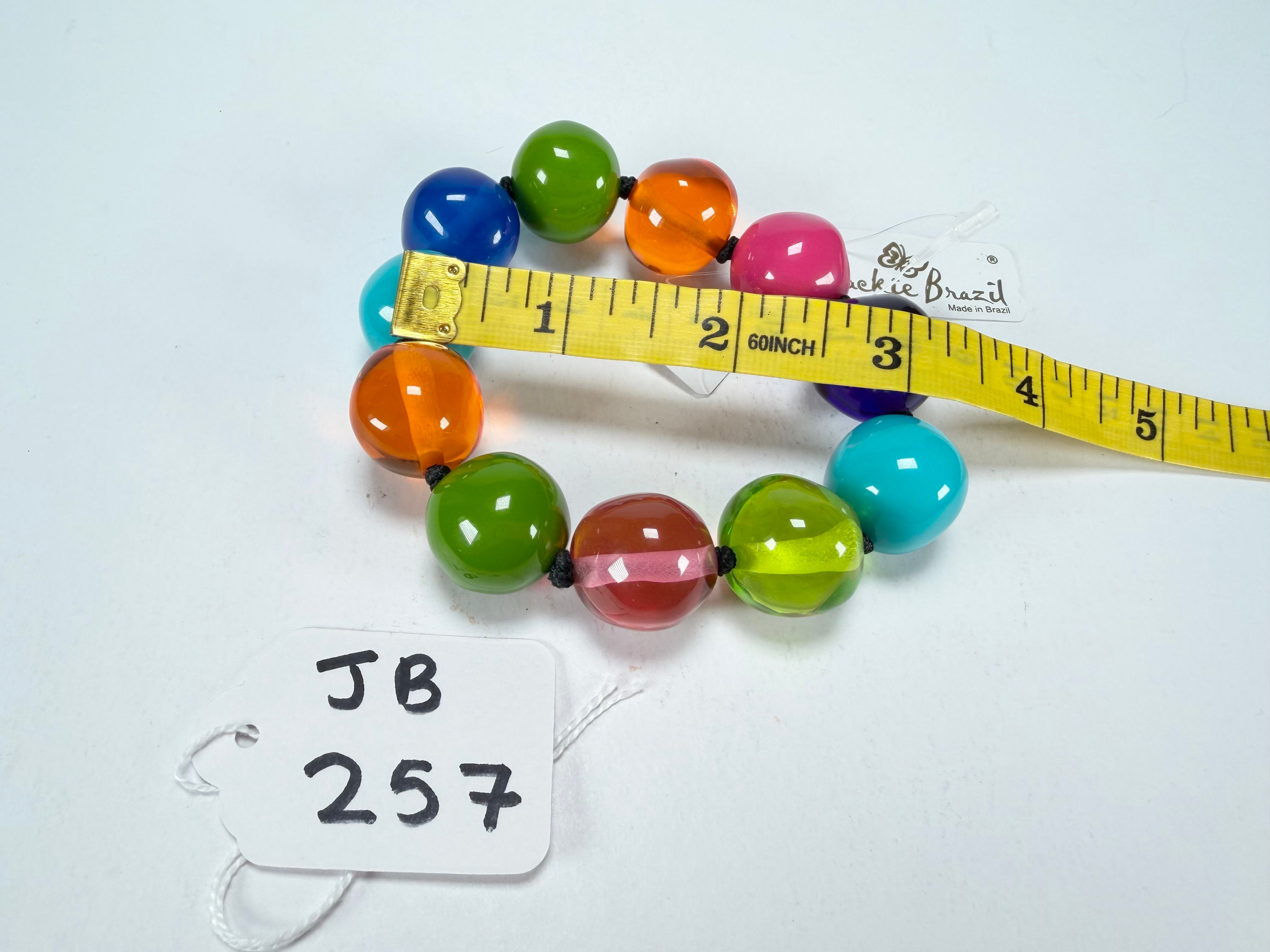 Jackie Brazil "Lola" Transparent Summer Mix Medium Spheres Bracelet ( B2695 )