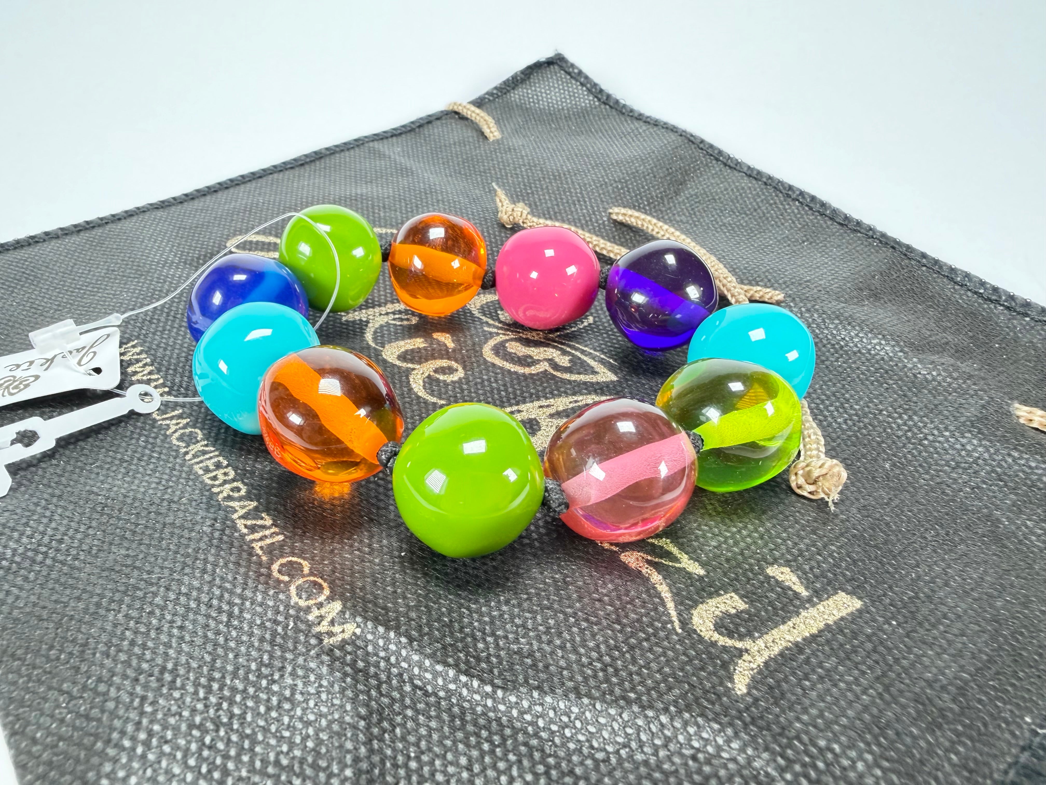 Jackie Brazil "Lola" Transparent Summer Mix Medium Spheres Bracelet ( B2695 )