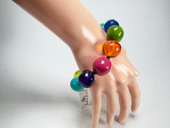 Jackie Brazil "Lola" Transparent Summer Mix Medium Spheres Bracelet ( B2695 )