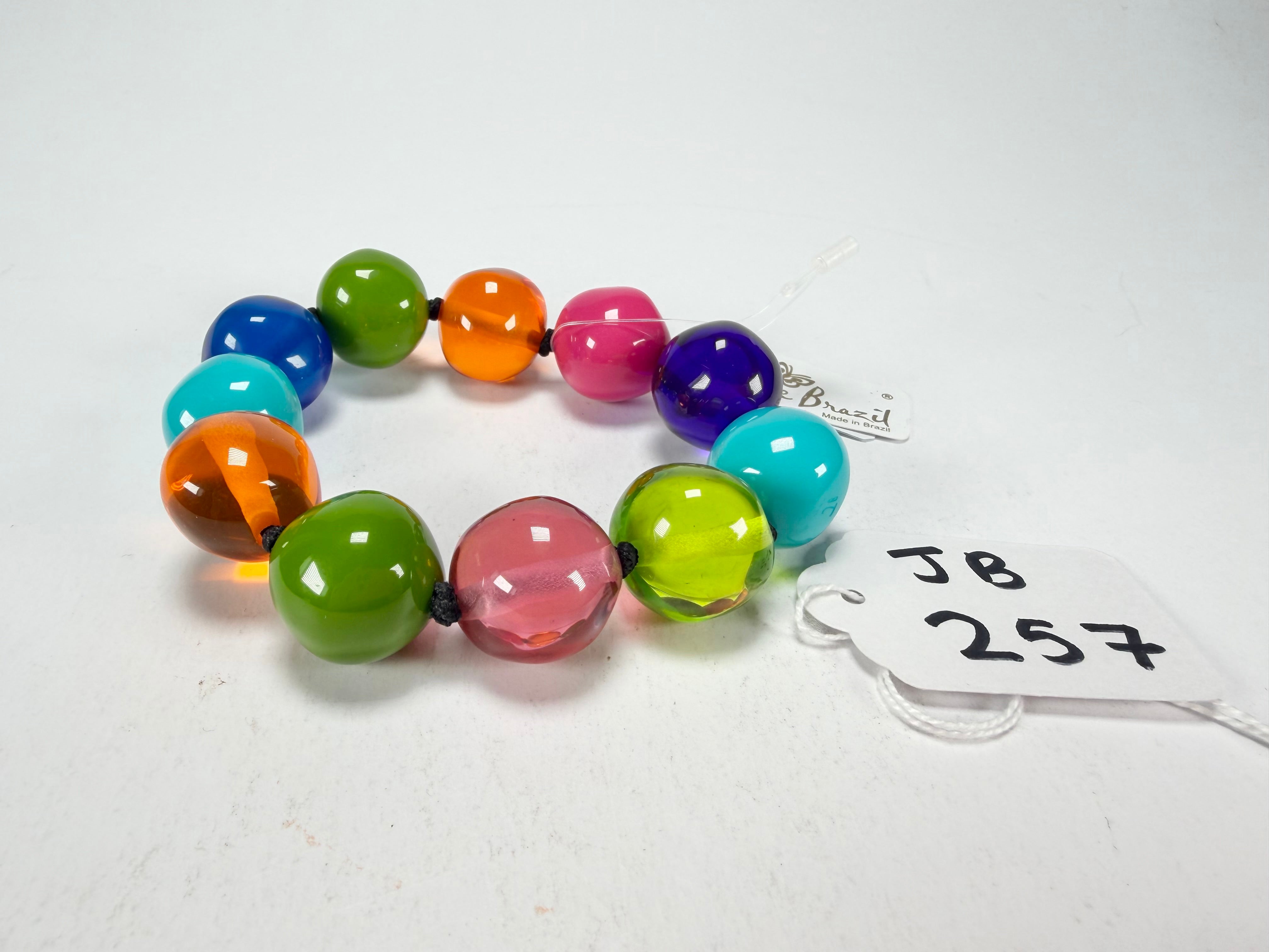 Jackie Brazil "Lola" Transparent Summer Mix Medium Spheres Bracelet ( B2695 )