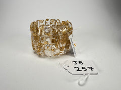 Jackie Brazil "Tulip" Gold Flakes Elasticated Bracelet ( B0026 )