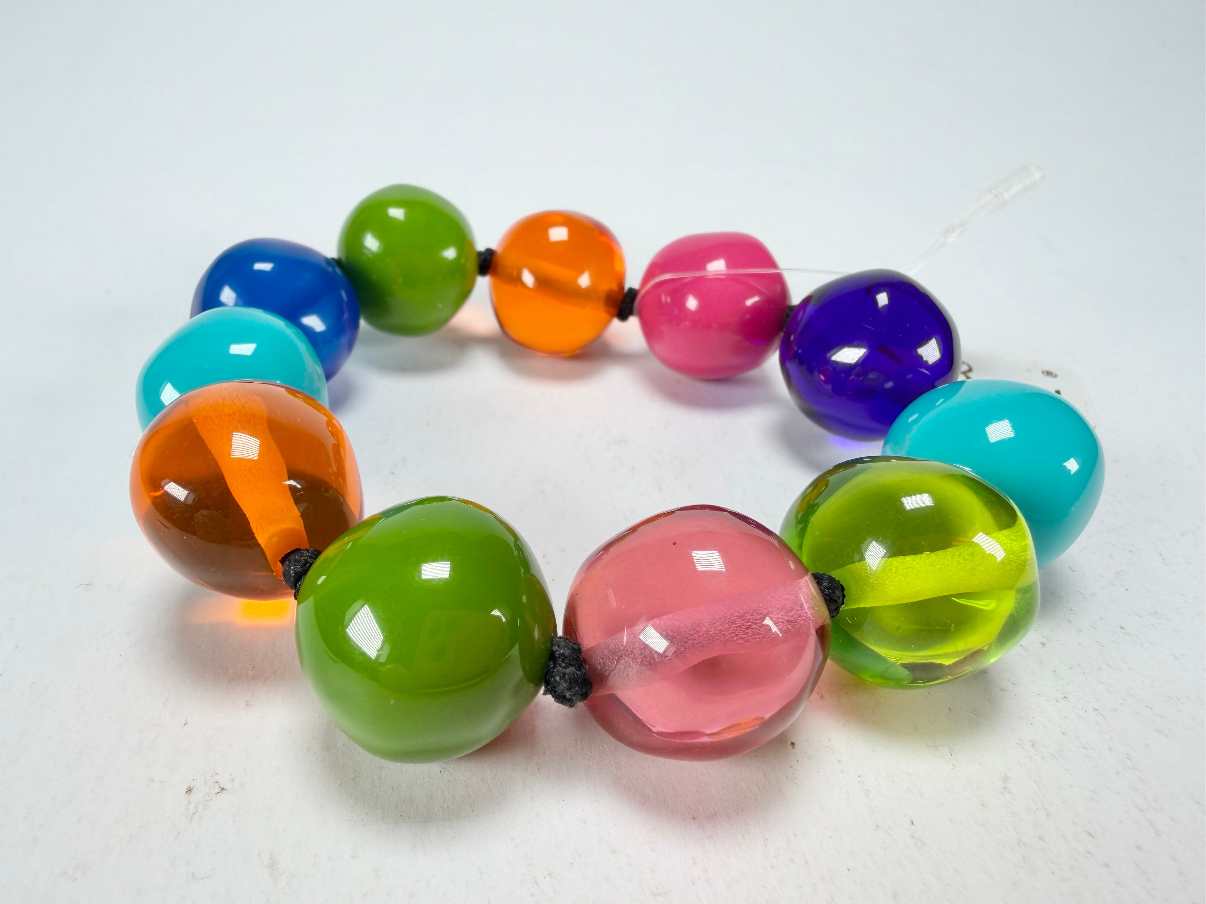 Jackie Brazil "Lola" Transparent Summer Mix Medium Spheres Bracelet ( B2695 )