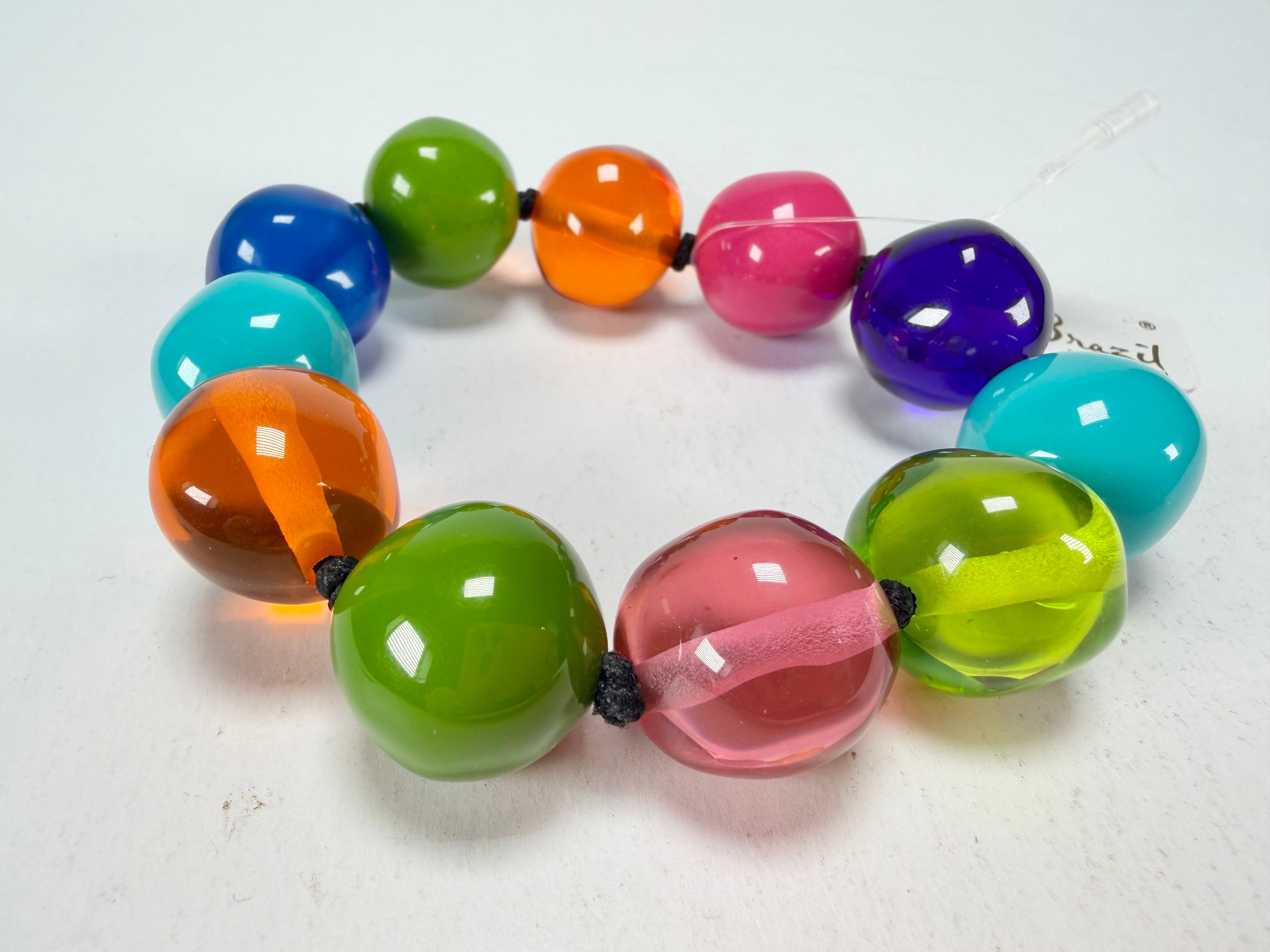 Jackie Brazil "Lola" Transparent Summer Mix Medium Spheres Bracelet ( B2695 )