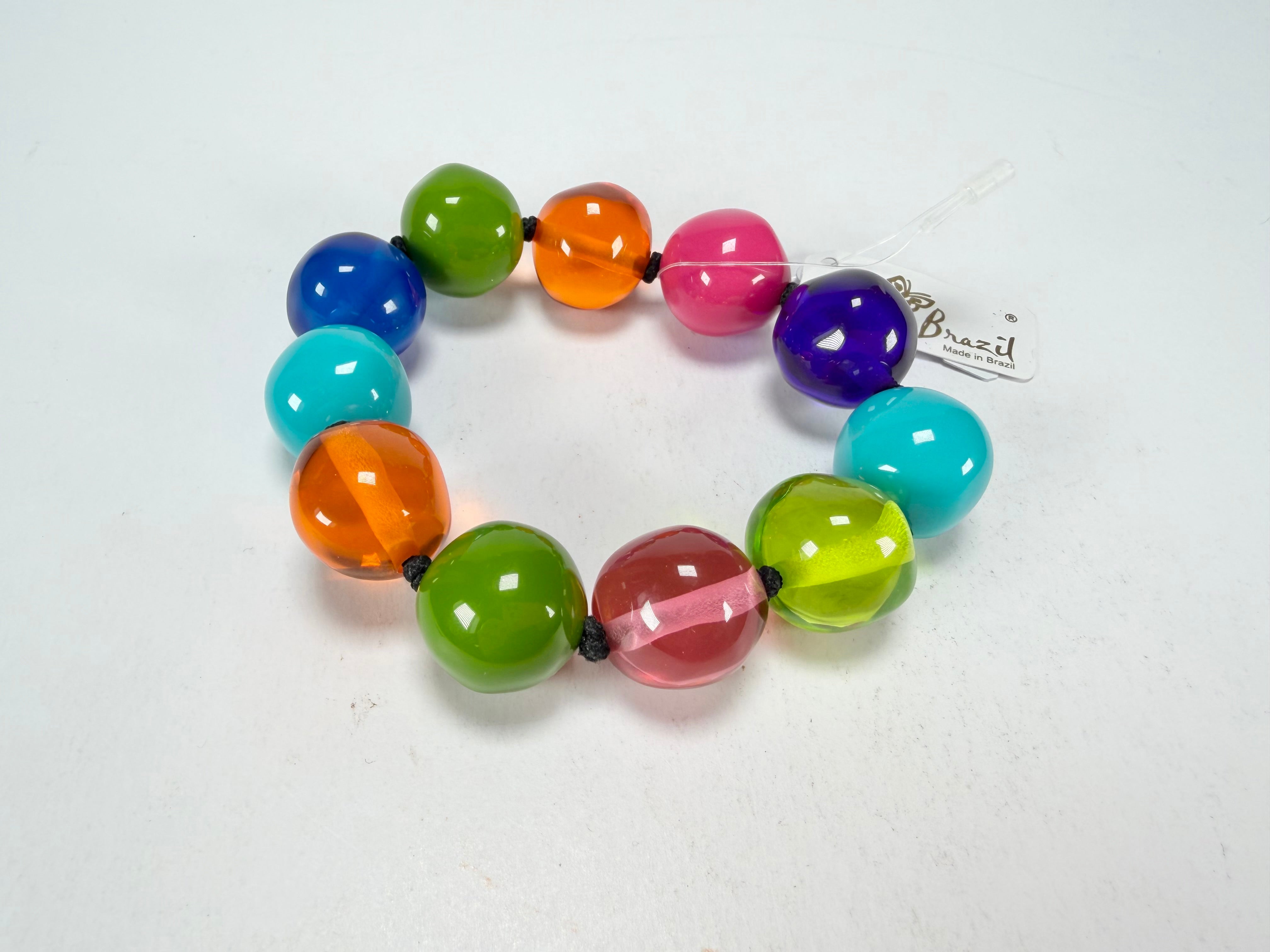 Jackie Brazil "Lola" Transparent Summer Mix Medium Spheres Bracelet ( B2695 )