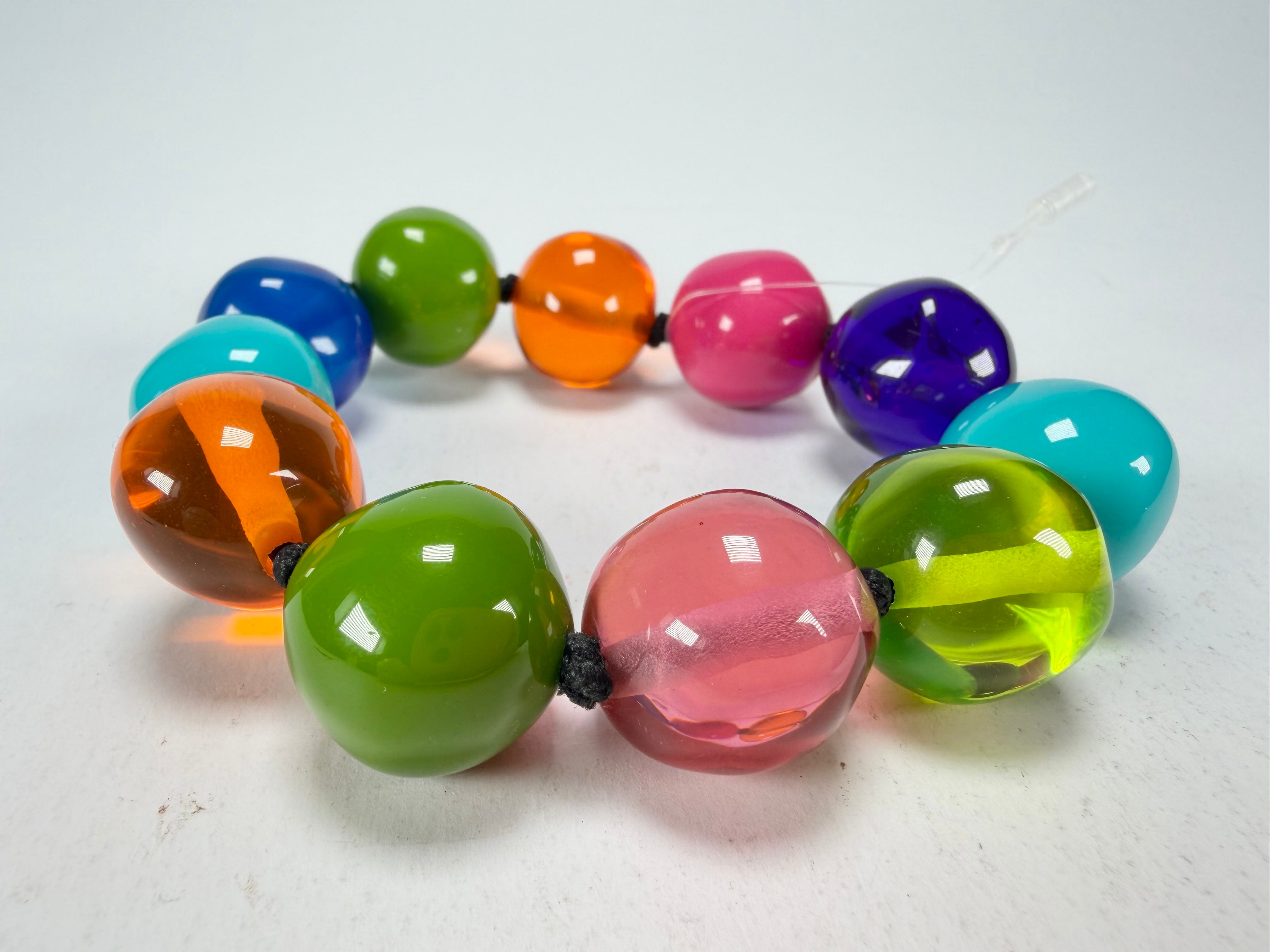 Jackie Brazil "Lola" Transparent Summer Mix Medium Spheres Bracelet ( B2695 )