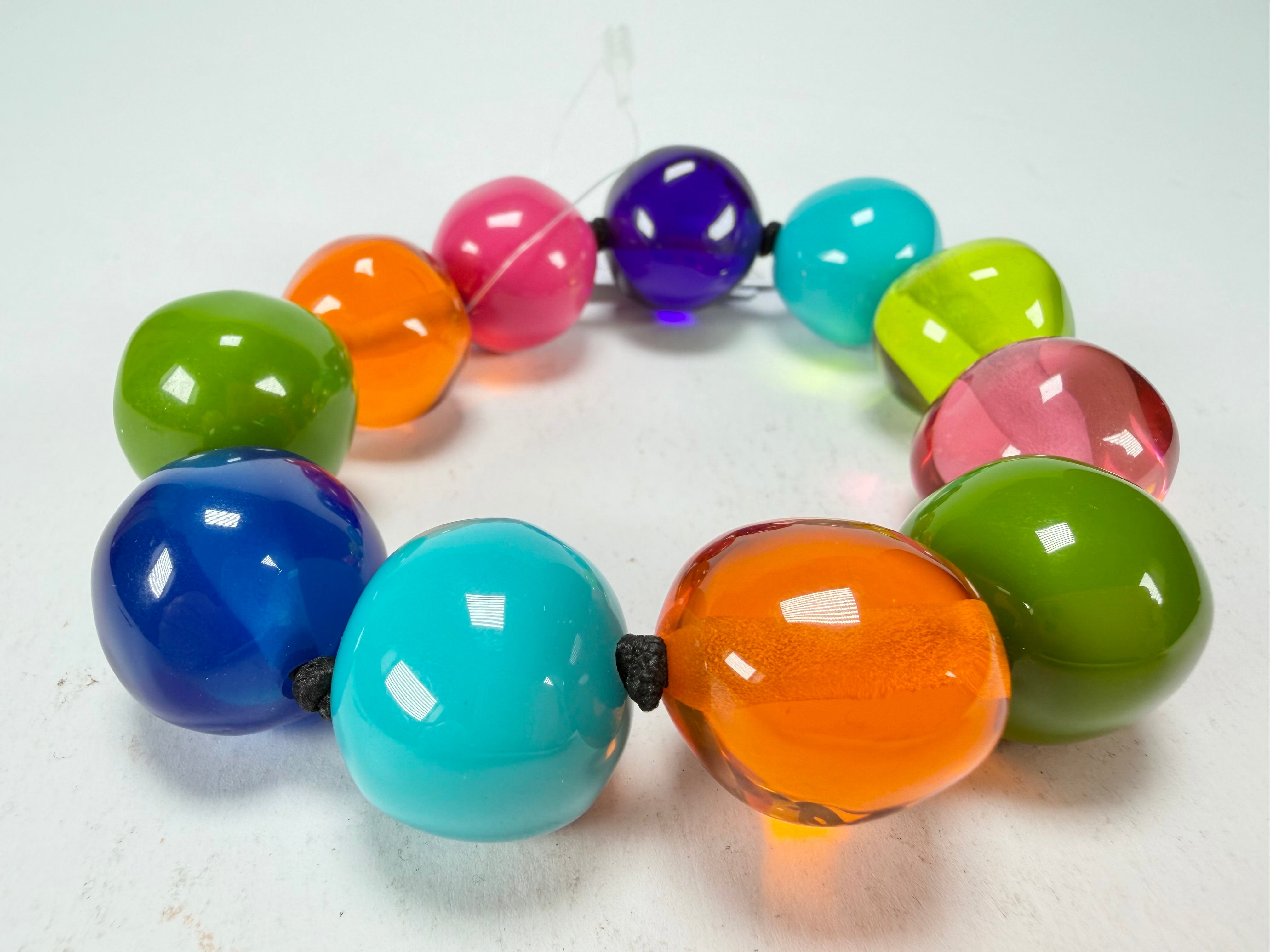 Jackie Brazil "Lola" Transparent Summer Mix Medium Spheres Bracelet ( B2695 )