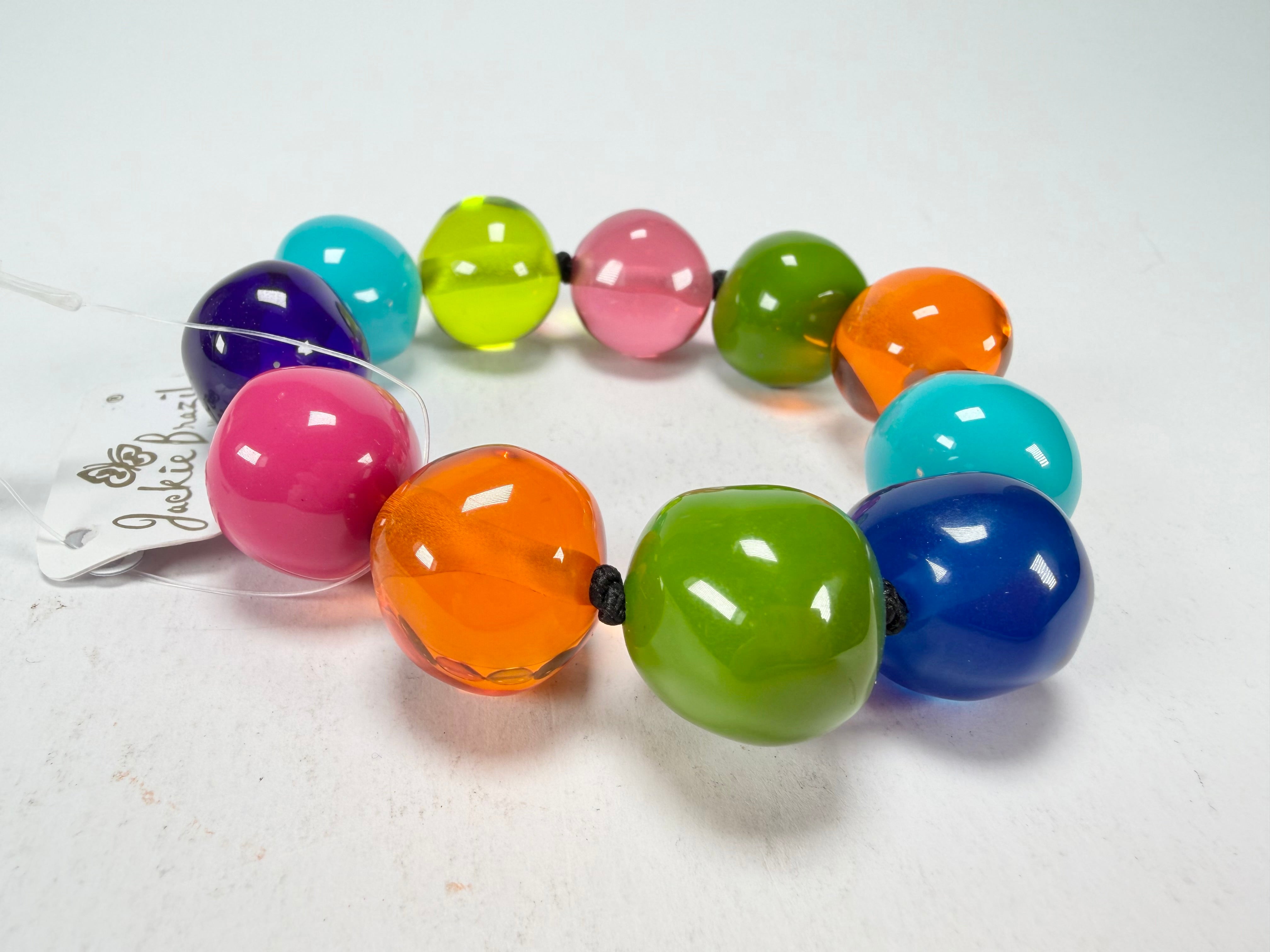 Jackie Brazil "Lola" Transparent Summer Mix Medium Spheres Bracelet ( B2695 )