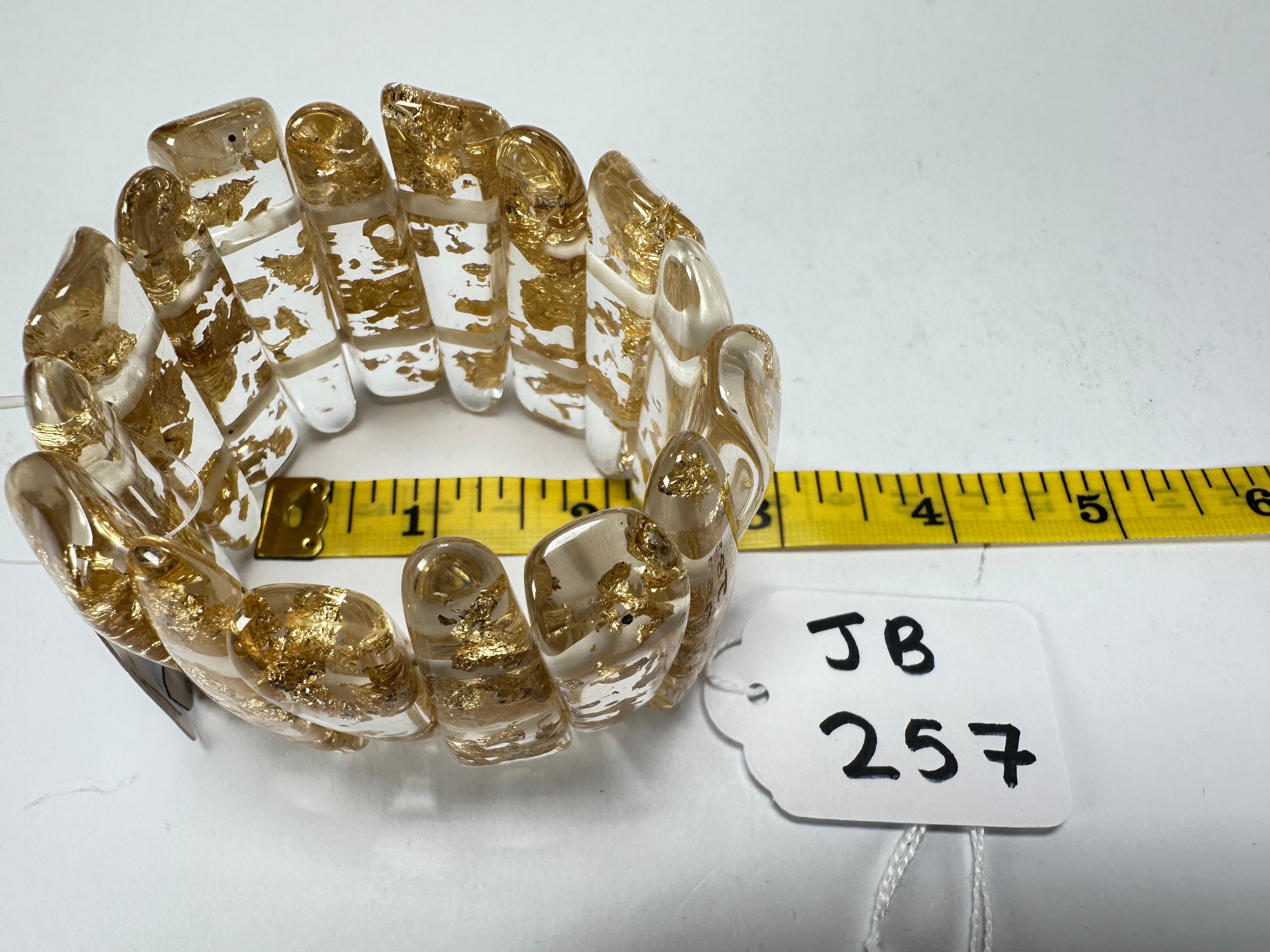 Jackie Brazil "Tulip" Gold Flakes Elasticated Bracelet ( B0026 )