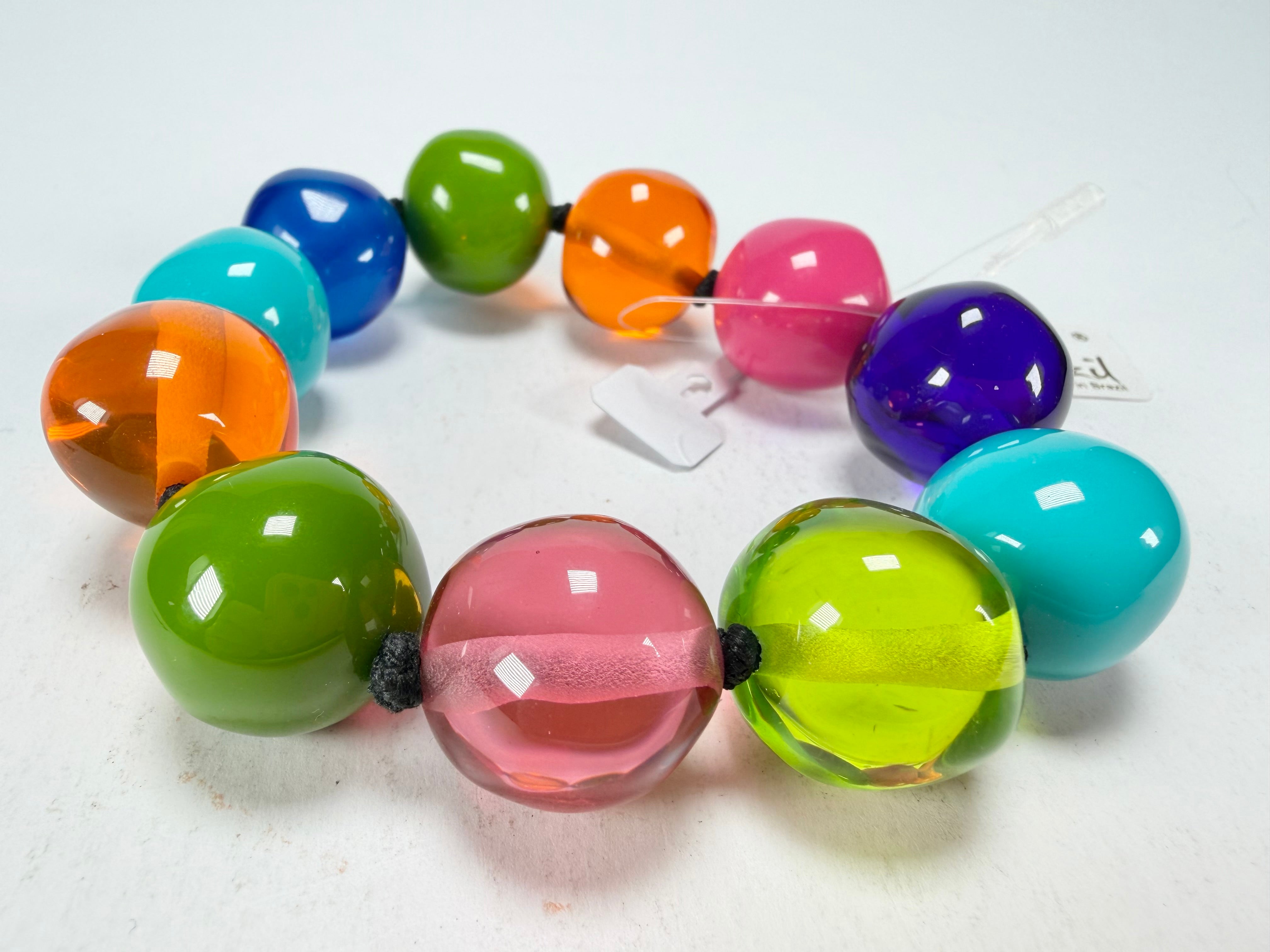 Jackie Brazil "Lola" Transparent Summer Mix Medium Spheres Bracelet ( B2695 )