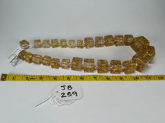 Jackie Brazil "Gold Flakes" Mix Size Liquorice Cubes Resin Necklace ( N3343 )