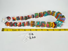 Jackie Brazil "Kandinsky" Mix Size Liquorice Cubes Resin Necklace ( N3343 )