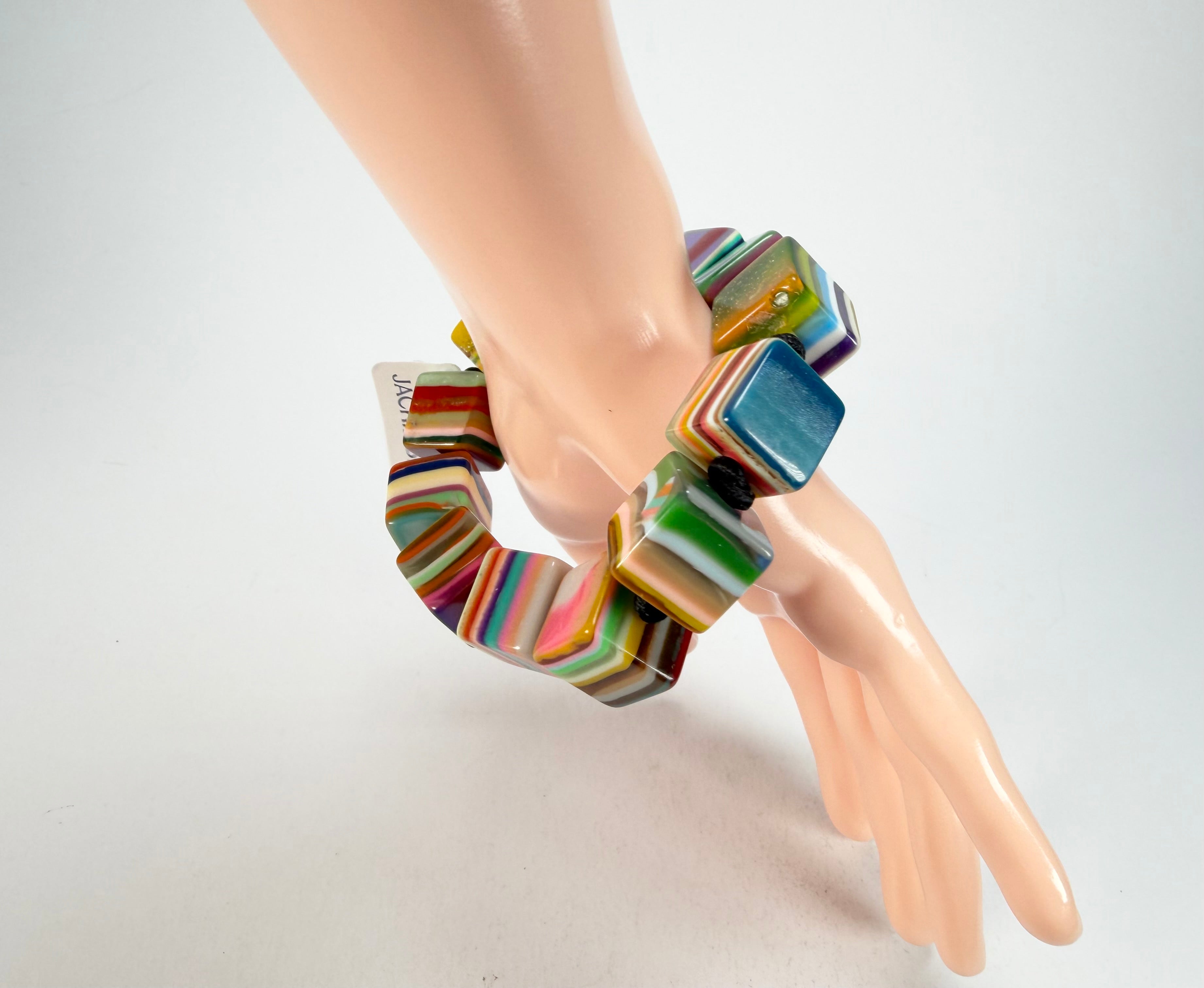 Jackie Brazil "POP" Liquorice Mix Colours Small Cubes Bracelet ( B0224 )