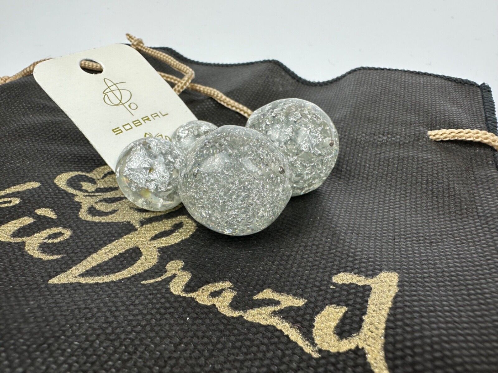 Jackie Brazil "Splendour" Silver Flakes Resin Earrings ( E2495 )