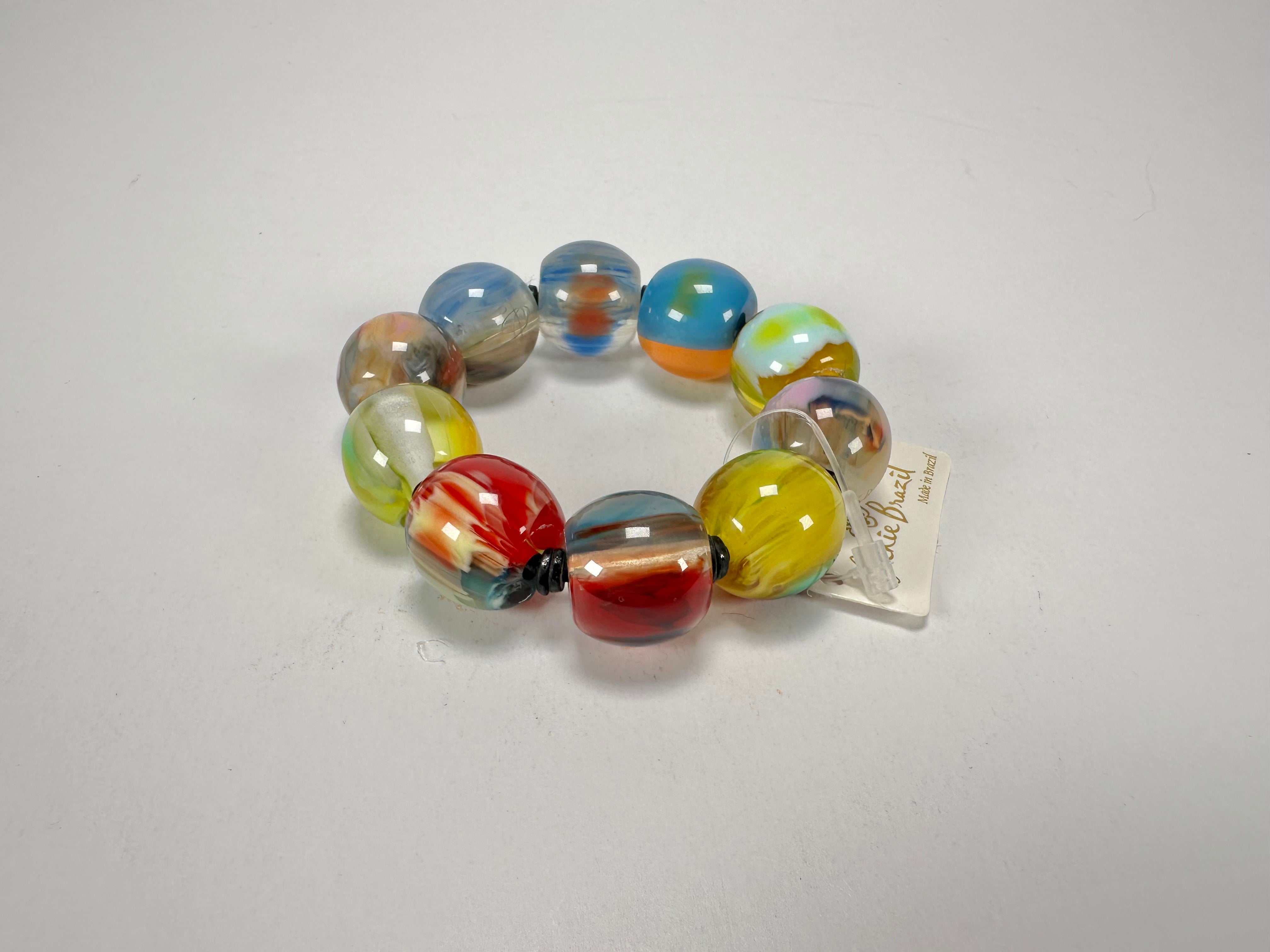 Jackie Brazil "Roma" Marble Spheres Elasticated Bracelet ( B0377 )
