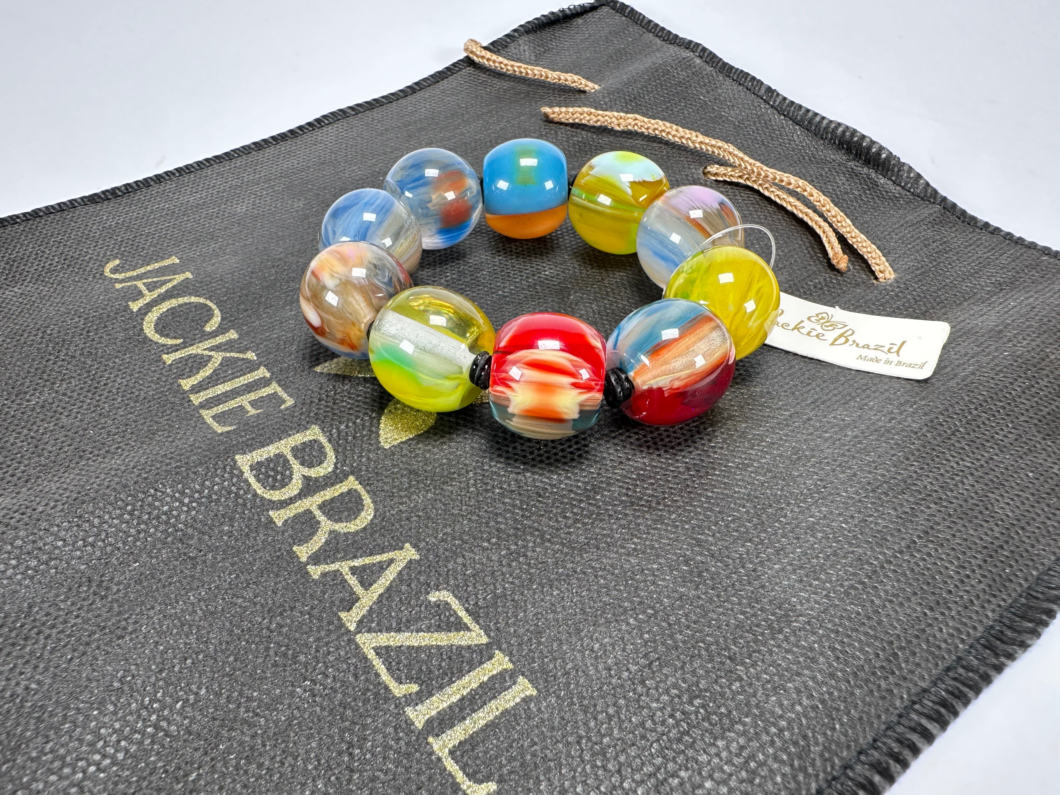 Jackie Brazil "Roma" Marble Spheres Elasticated Bracelet ( B0377 )