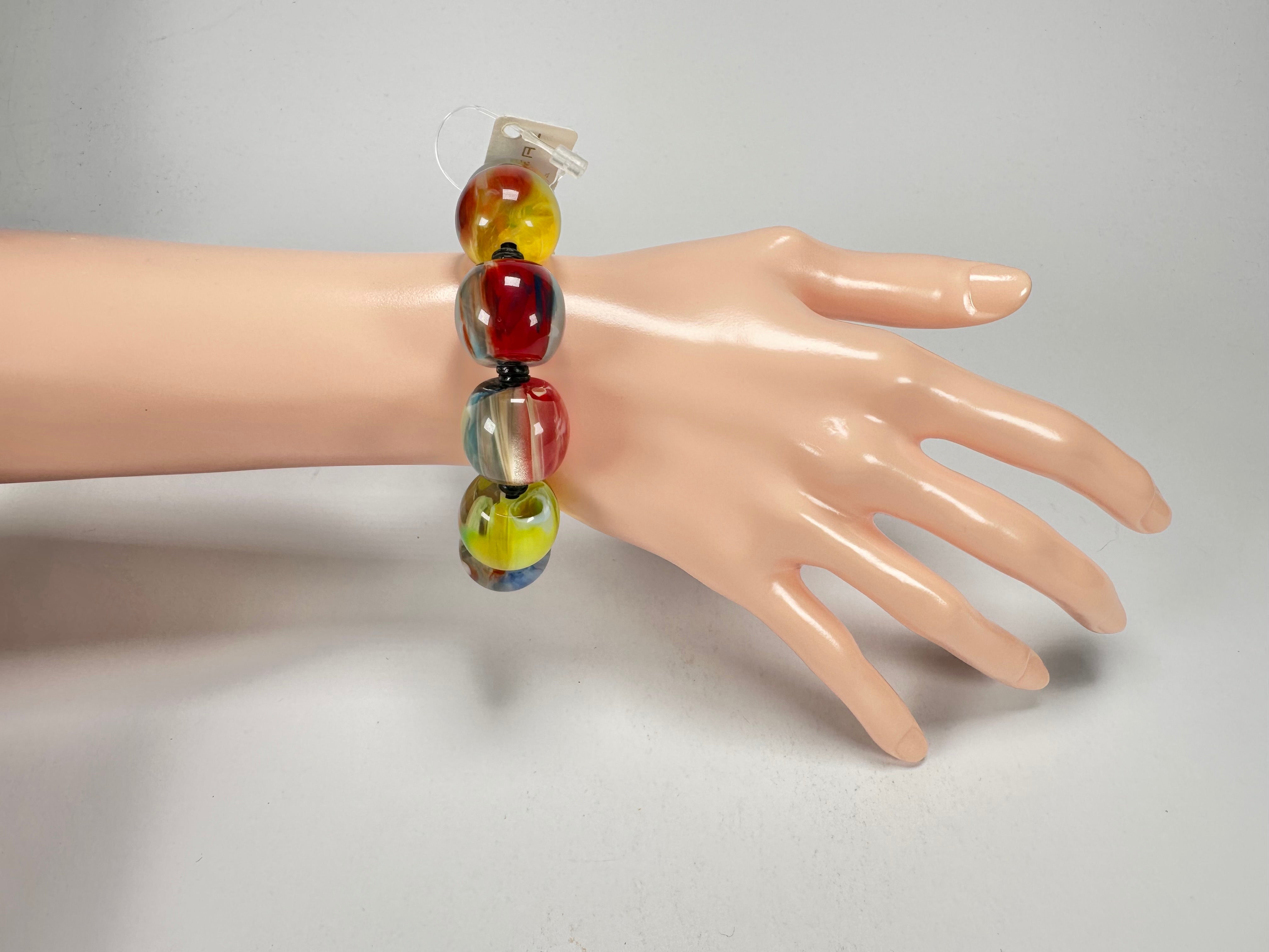 Jackie Brazil "Roma" Marble Spheres Elasticated Bracelet ( B0377 )