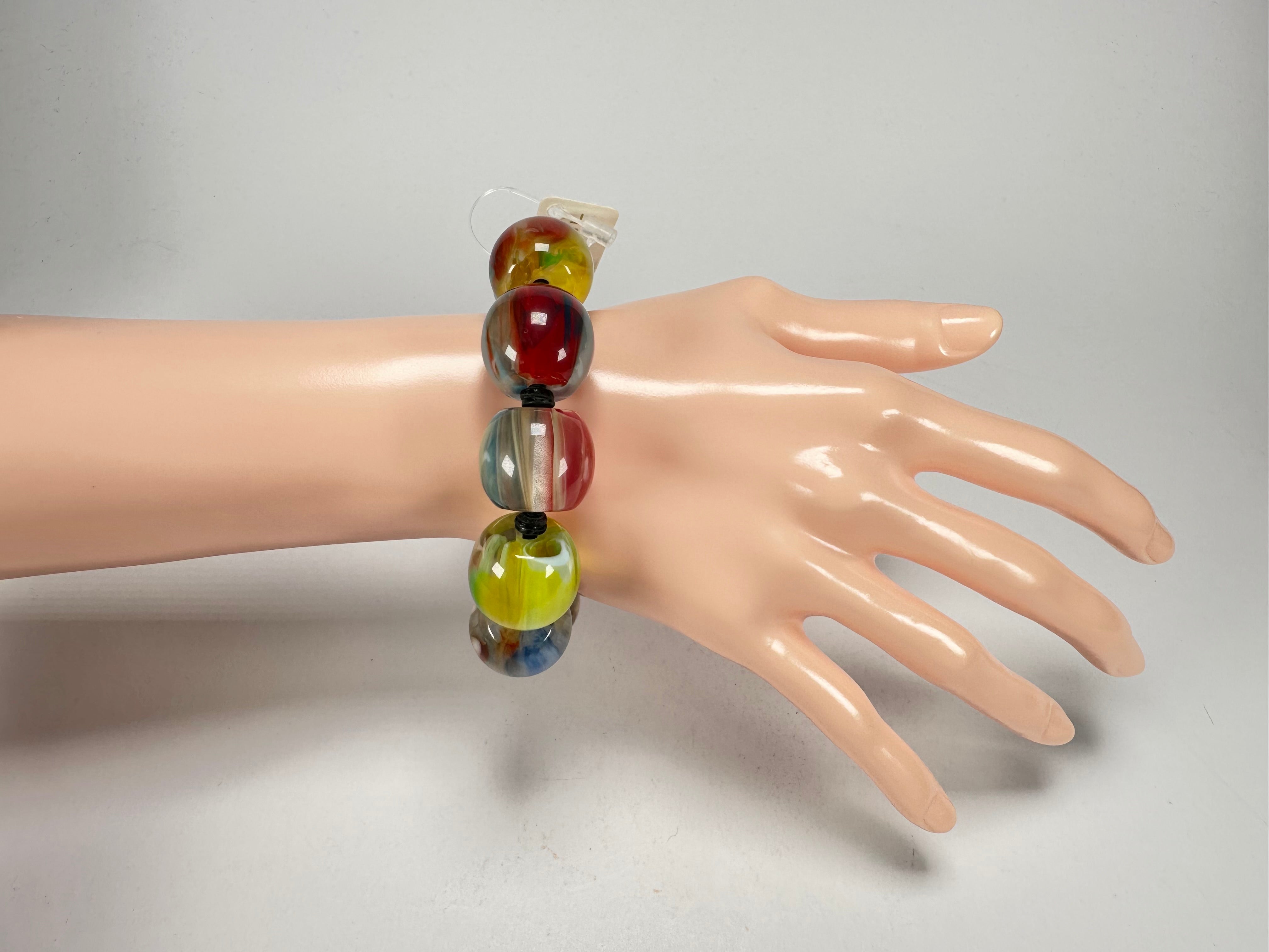 Jackie Brazil "Roma" Marble Spheres Elasticated Bracelet ( B0377 )