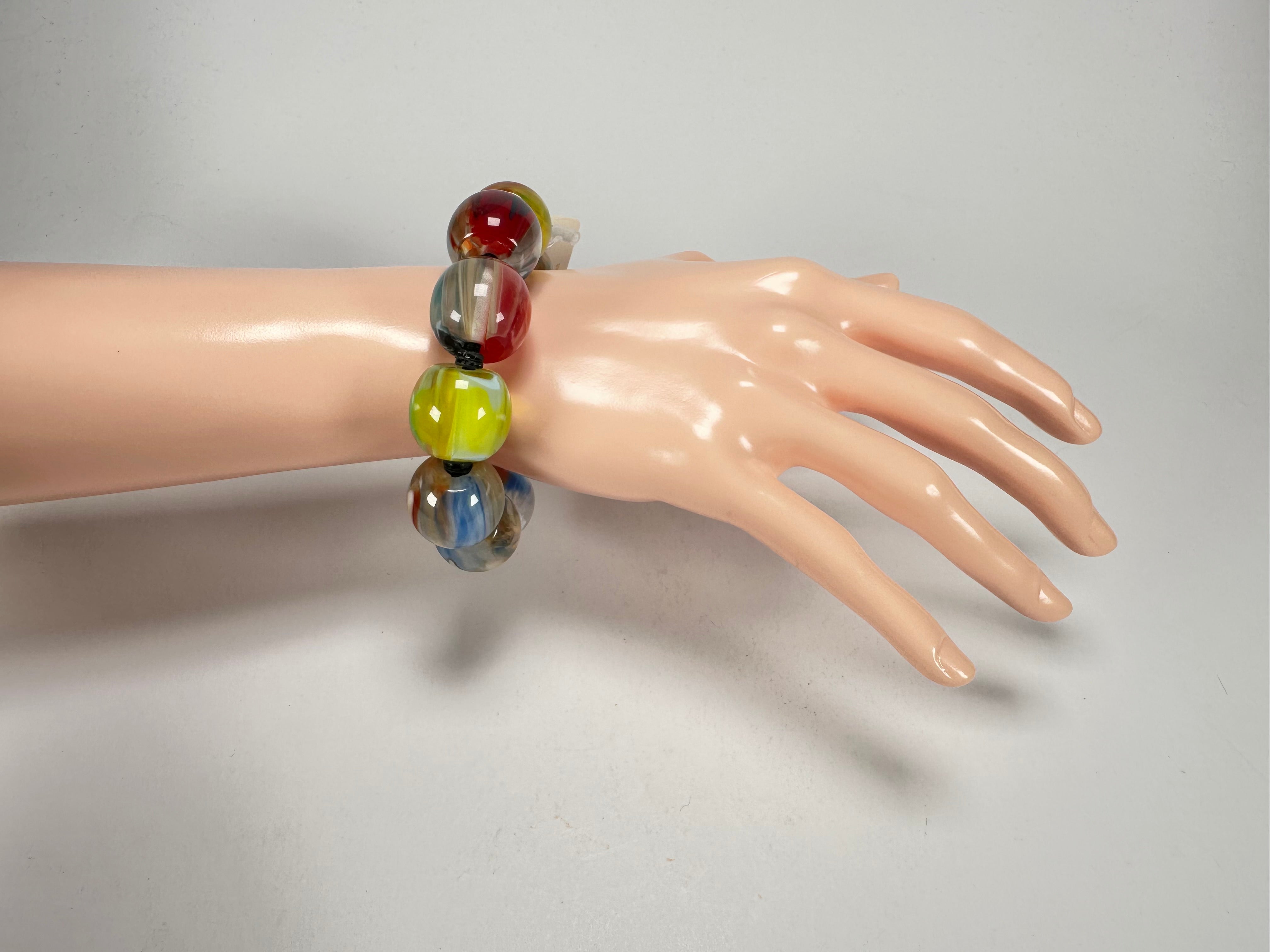 Jackie Brazil "Roma" Marble Spheres Elasticated Bracelet ( B0377 )