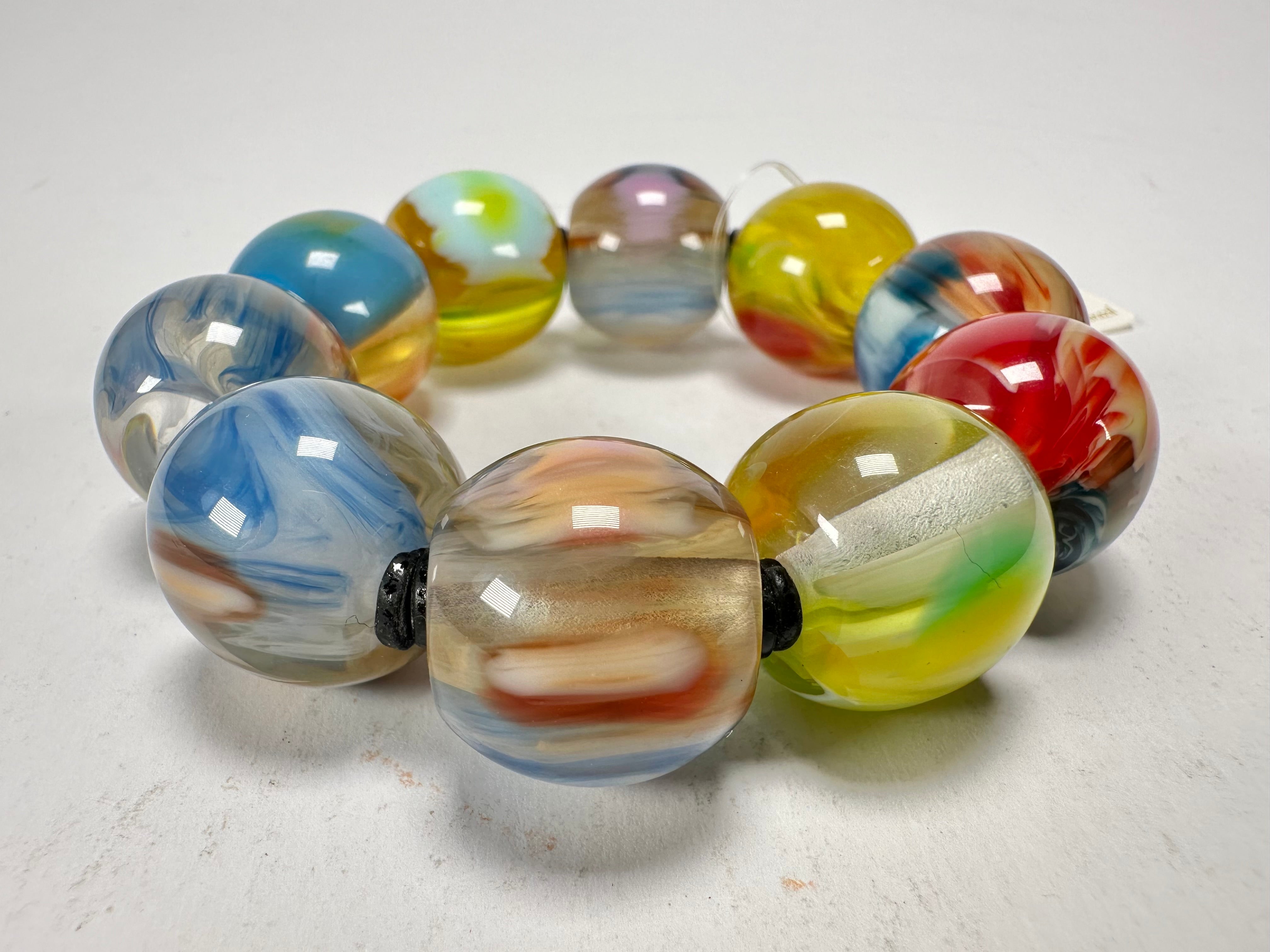 Jackie Brazil "Roma" Marble Spheres Elasticated Bracelet ( B0377 )
