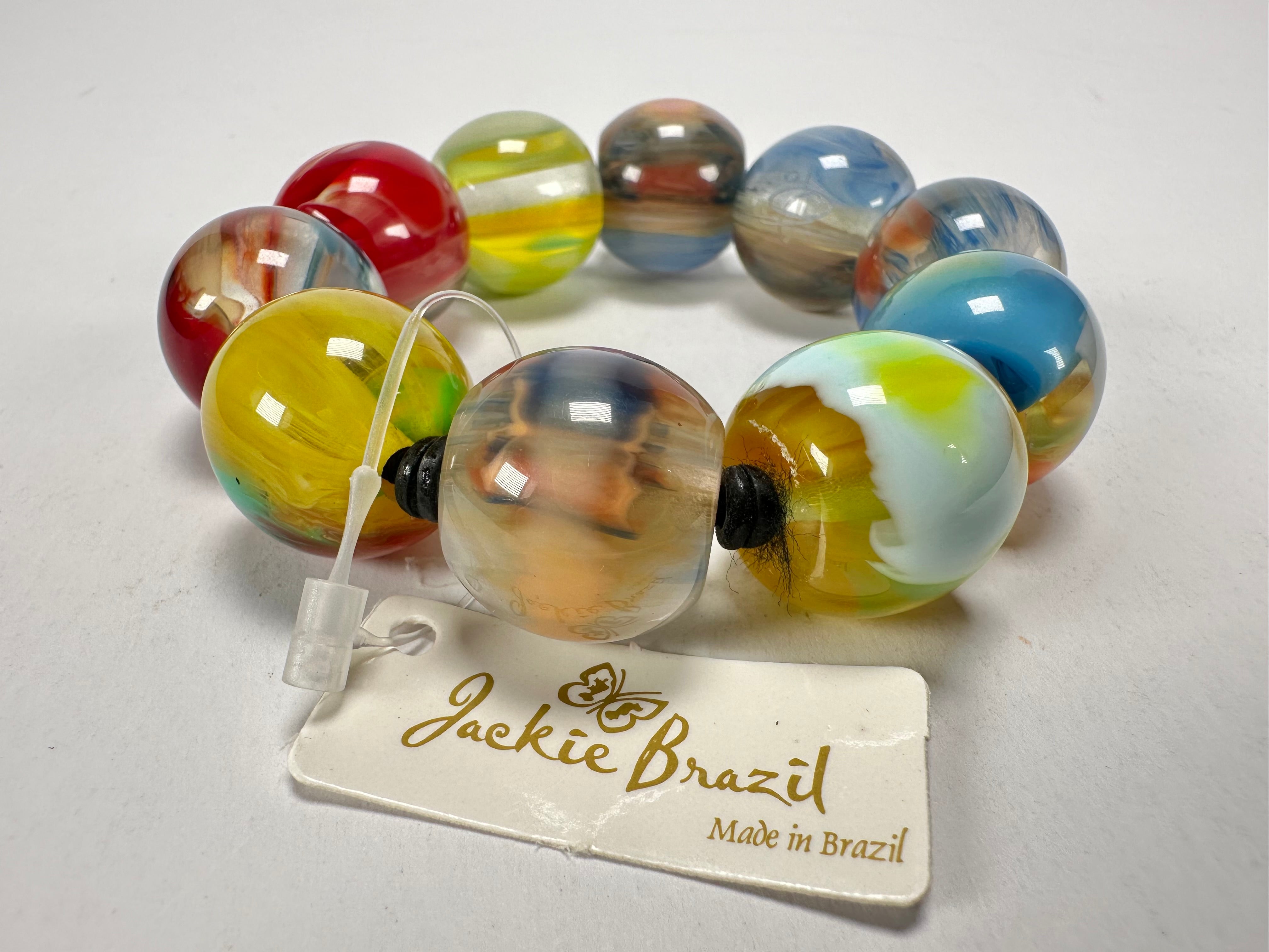 Jackie Brazil "Roma" Marble Spheres Elasticated Bracelet ( B0377 )