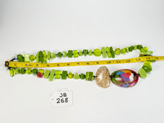 Jackie Brazil "Fusion" Light Green Mix Long 110cm Bead Necklace ( N0040 )