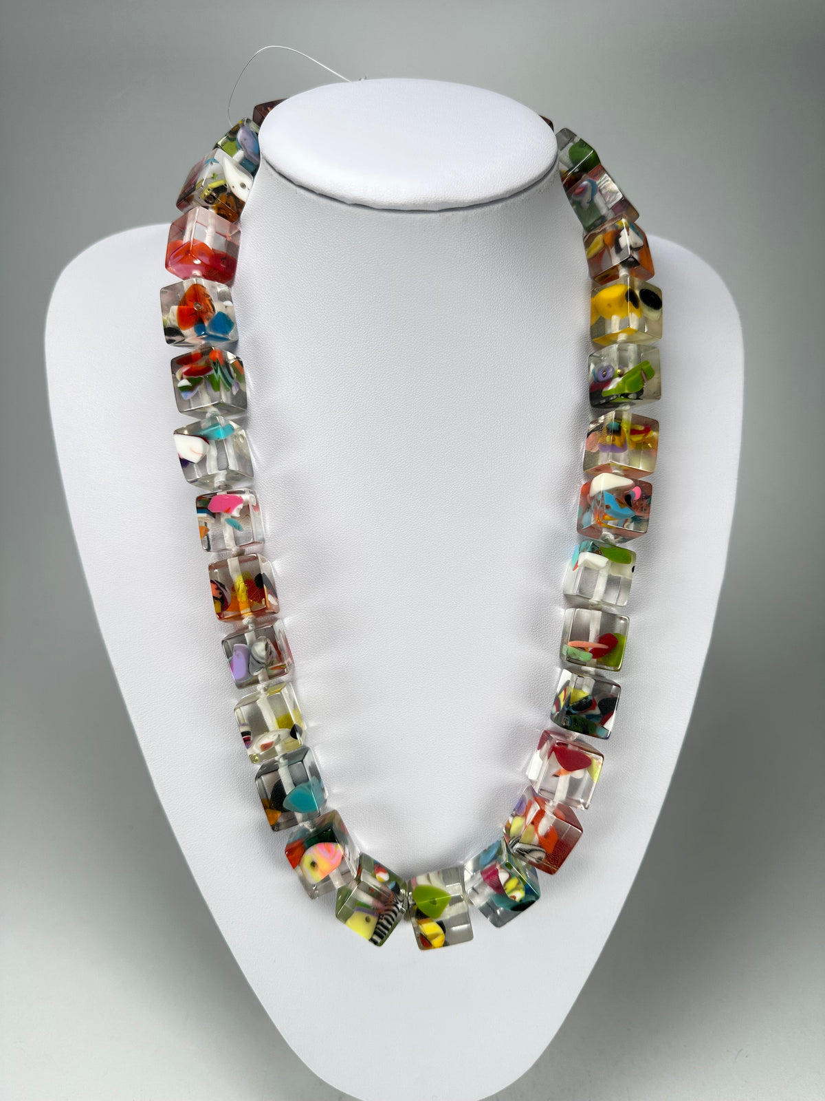 Jackie Brazil "POP" Cascade Liquorice Small Cubes 65cm Necklace ( N0046 )