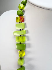 Jackie Brazil "Fusion" Light Green Mix Long 110cm Bead Necklace ( N0040 )