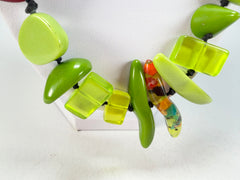 Jackie Brazil "Fusion" Light Green Mix Long 110cm Bead Necklace ( N0040 )