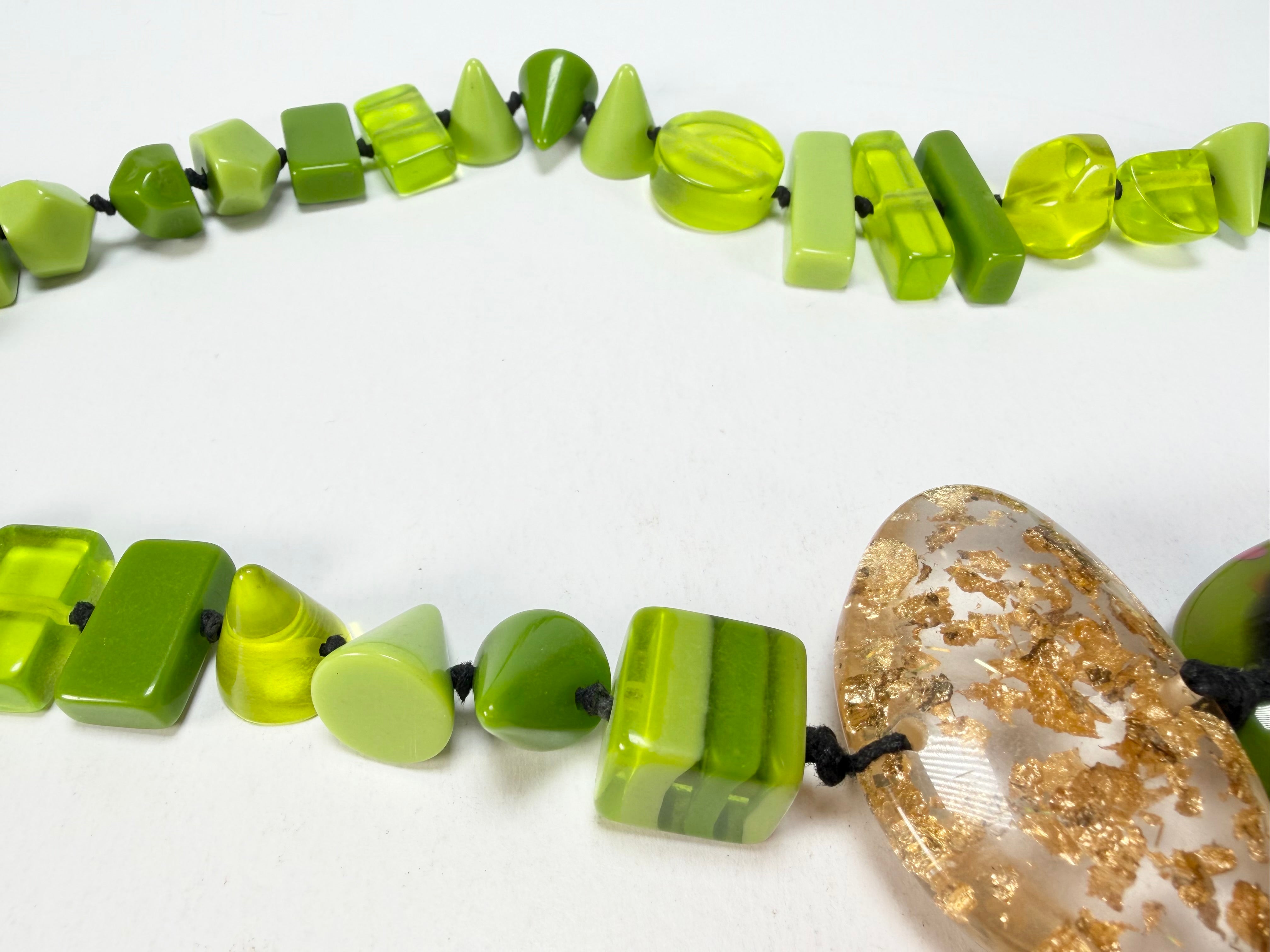 Jackie Brazil "Fusion" Light Green Mix Long 110cm Bead Necklace ( N0040 )